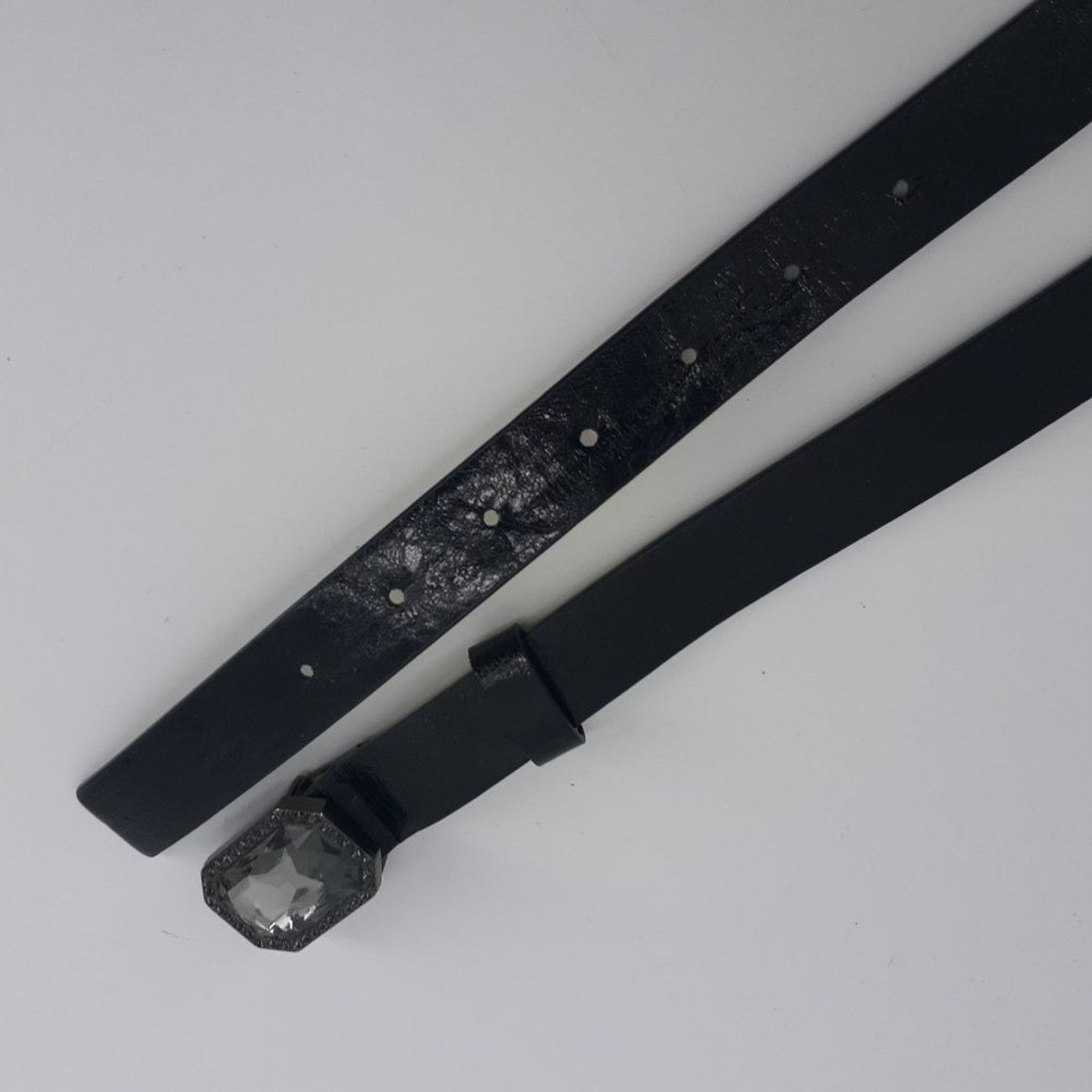 Other Women's Faux Leather black Large Rhinestone buckle Fashion Size ONE SIZE - 4 Thumbnail