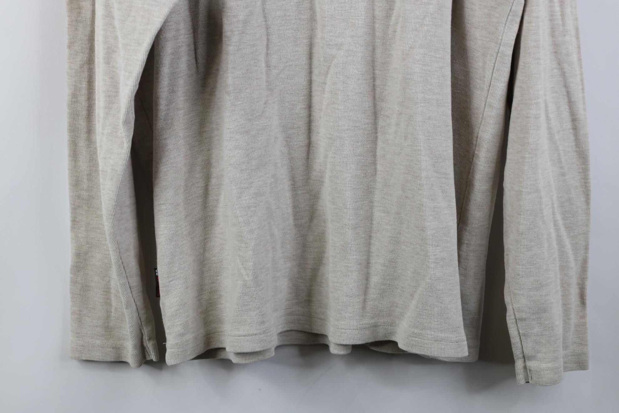 Vintage Vintage 90s Streetwear Waffle Knit Henley T-Shirt Beige Size US L / EU 52-54 / 3 - 13 Thumbnail