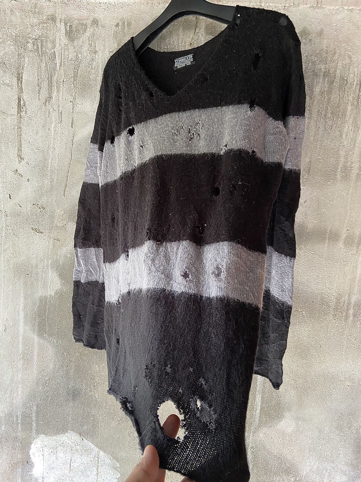 If Six Was Nine STOOGE & CO PUNK DISTRESSED STRIPED KNIT Size US M / EU 48-50 / 2 - 2 Thumbnail