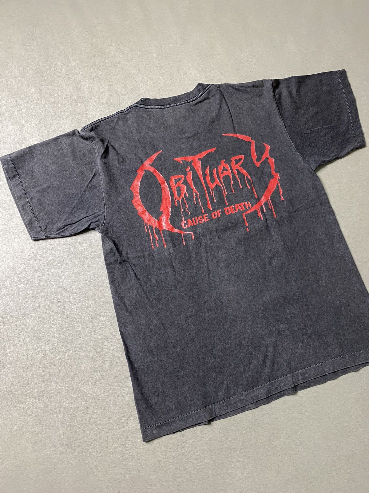 Band Tees × Vintage Vintage 90s Obituary Cause Of Death Tshirt Size US L / EU 52-54 / 3 - 5 Thumbnail