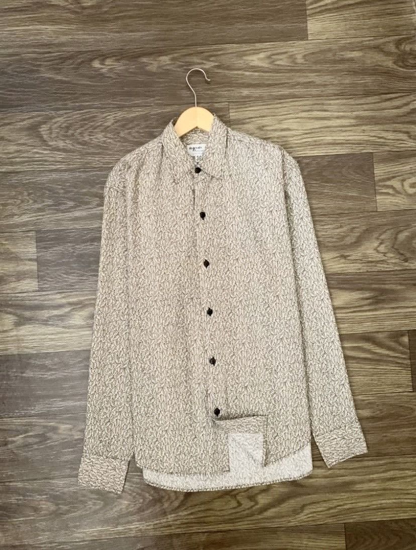 agnes b. Mens Shirt AGNES B. Cotton Paisley Long Sleeve Size US XL / EU 56 / 4 - 2 Thumbnail