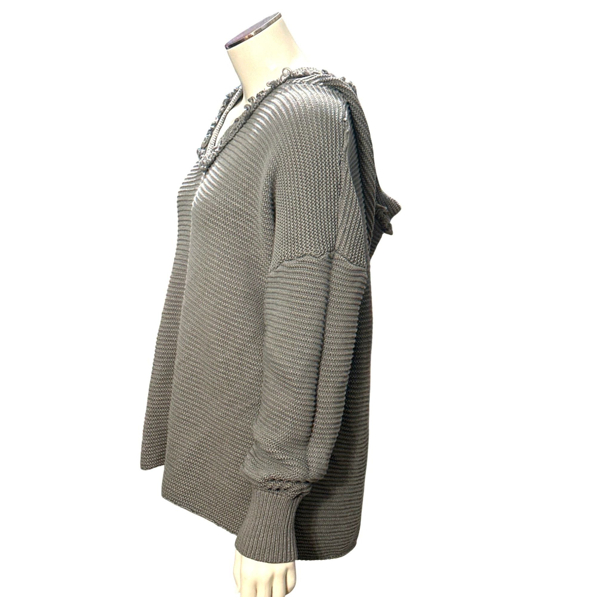 Other CCC Long Sleeve Hoodie Ribbed Cozy Gray Knit Pullover Sweate Size L / US 10 / IT 46 - 3 Thumbnail