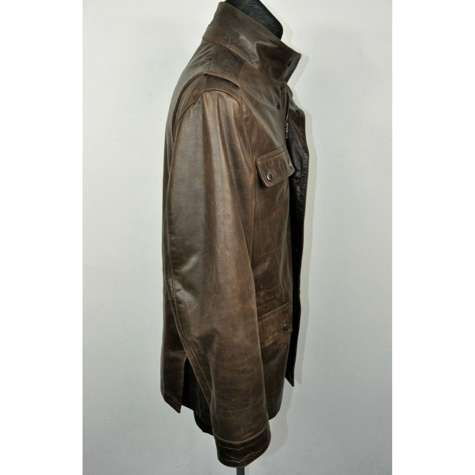 Hugo Boss HUGO BOSS CUNO-N JACKET Leather Motorcycle Brown Mens 48 Size US M / EU 48-50 / 2 - 5 Thumbnail