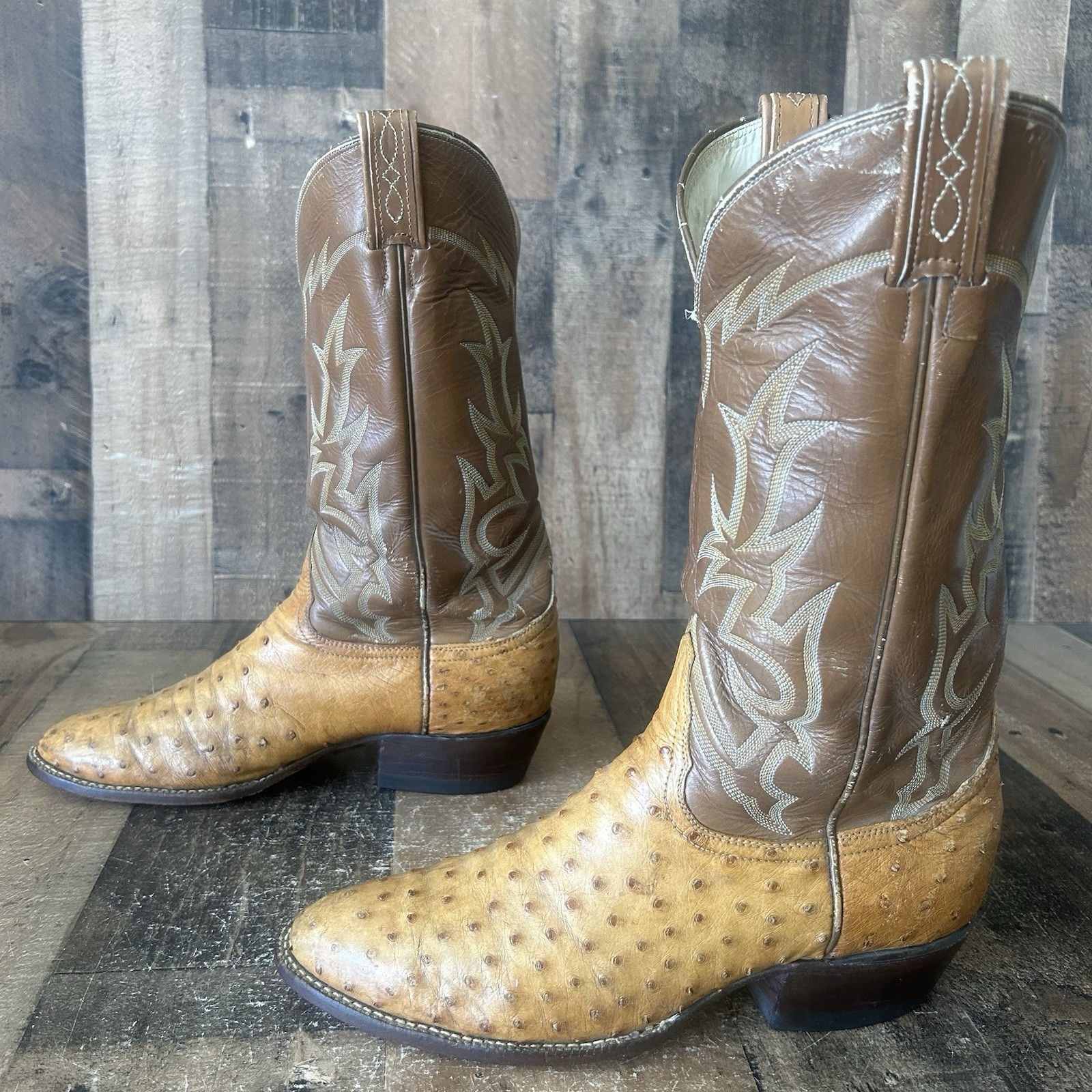 Tony Lama Tony Lama Vintage El Rey Ostrich Cowboy Boots Mens 9 D Size US 9 / EU 42 - 11 Thumbnail