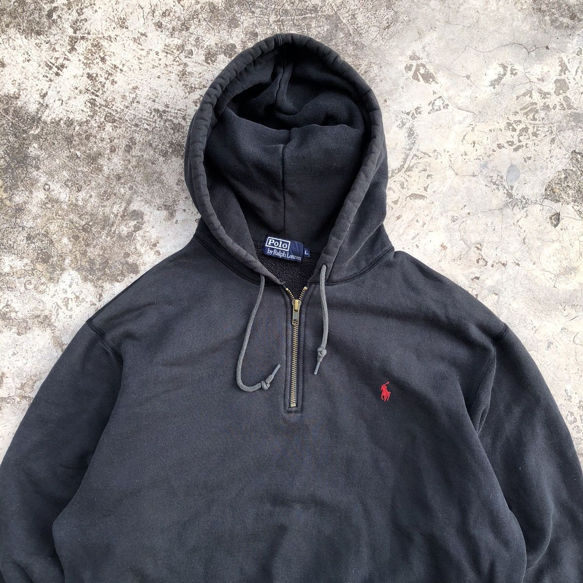 Polo Ralph Lauren × Vintage POLO Ralph Lauren Small Pony Half Zipper Hoodie Sweatshirt Size US L / EU 52-54 / 3 - 2 Thumbnail