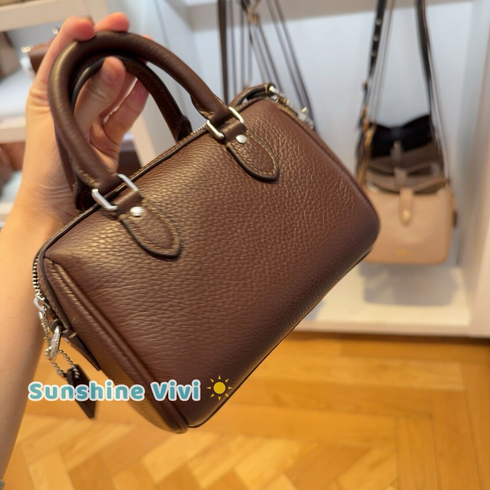 Coach NWT Coach Mini Rowan Crossbody/Satchel Silver/Maple CW328 Size ONE SIZE - 4 Thumbnail