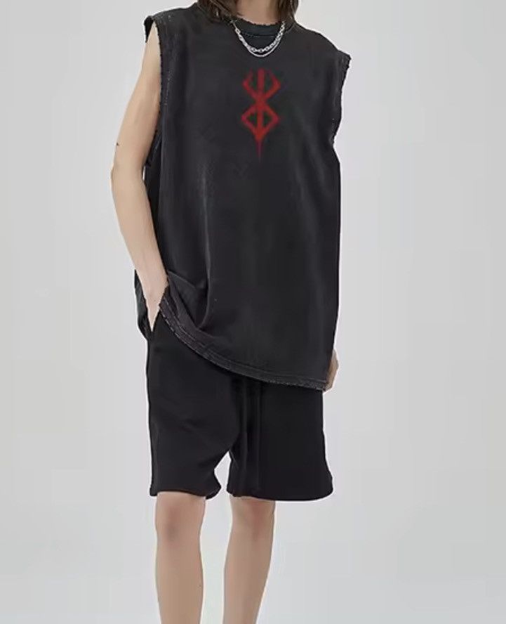 Japanese Brand Y2K Vintage Punk Berserk Anime Washed Tank Top T-Shirt Size US XL / EU 56 / 4 - 2 Thumbnail