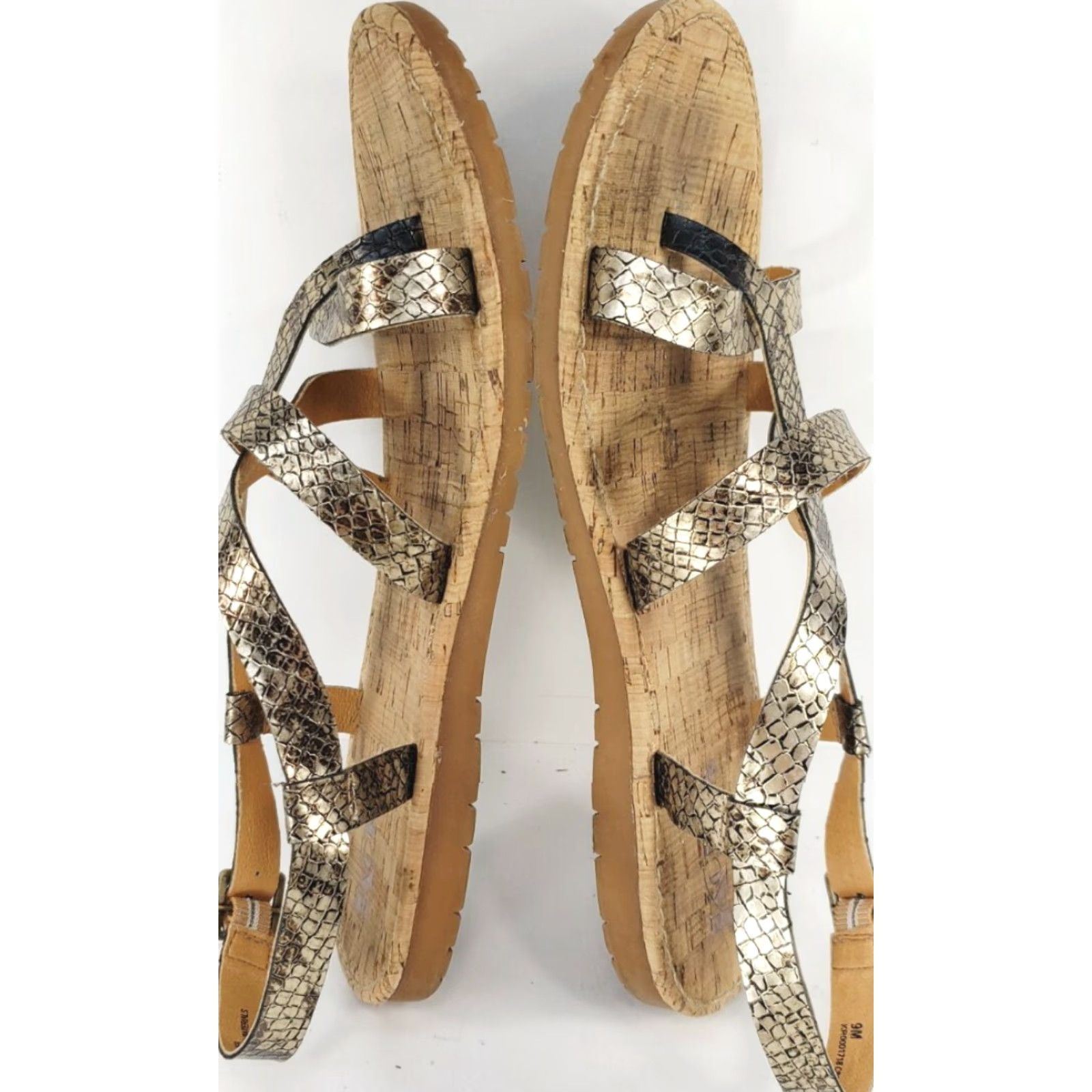 Vintage Korks Felicity Strappy Flat Bonze Snake Print Sandals Women's Size 9M Size US 9 / IT 39 - 7 Thumbnail