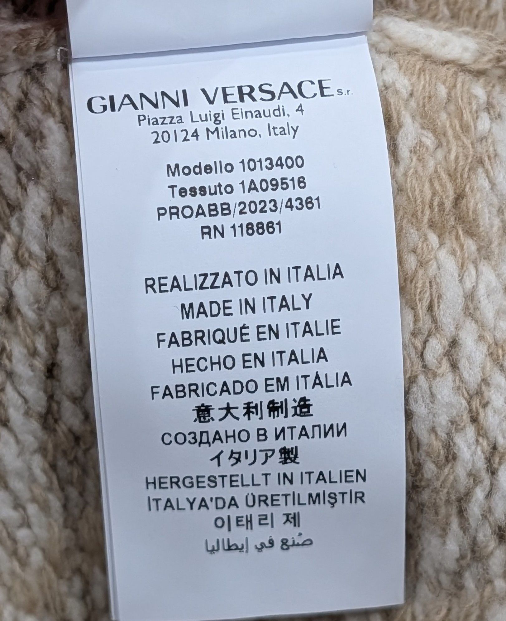 Versace VERSACE Barocco Wool Crewneck Sweater Sand 50 US Large Size US L / EU 52-54 / 3 - 7 Thumbnail