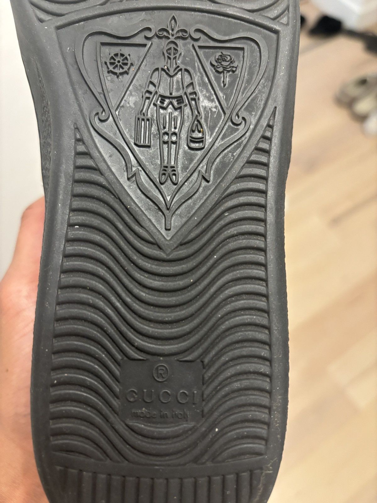 Gucci Gucci Ace Stripe Leather ‘Black’ Size US 8.5 / IT 38.5 - 10 Thumbnail