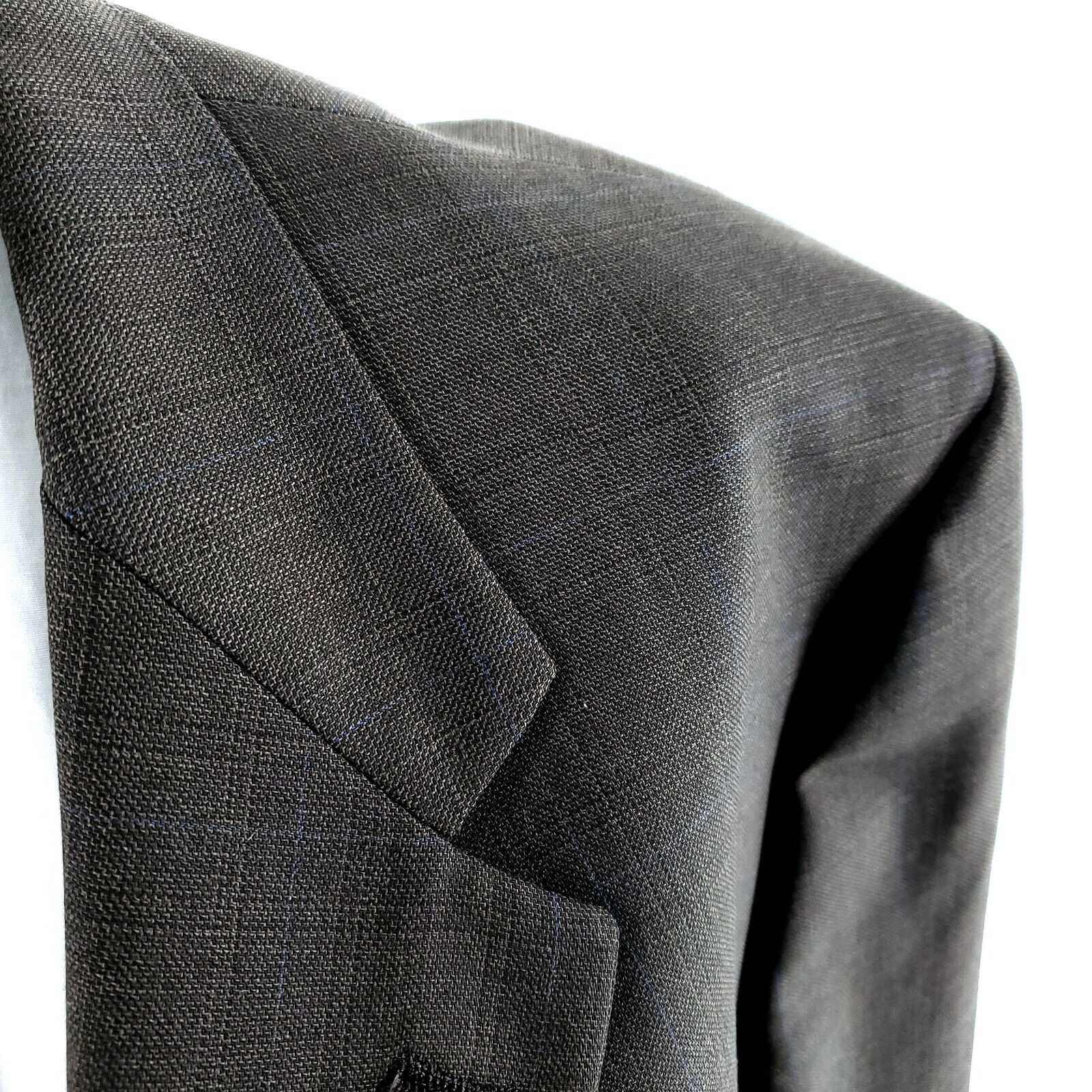 Hart Schaffner Marx Hart Schaffner Marx Wool 2 Button Sport Coat 46L Brown Shark Size 46L - 2 Thumbnail