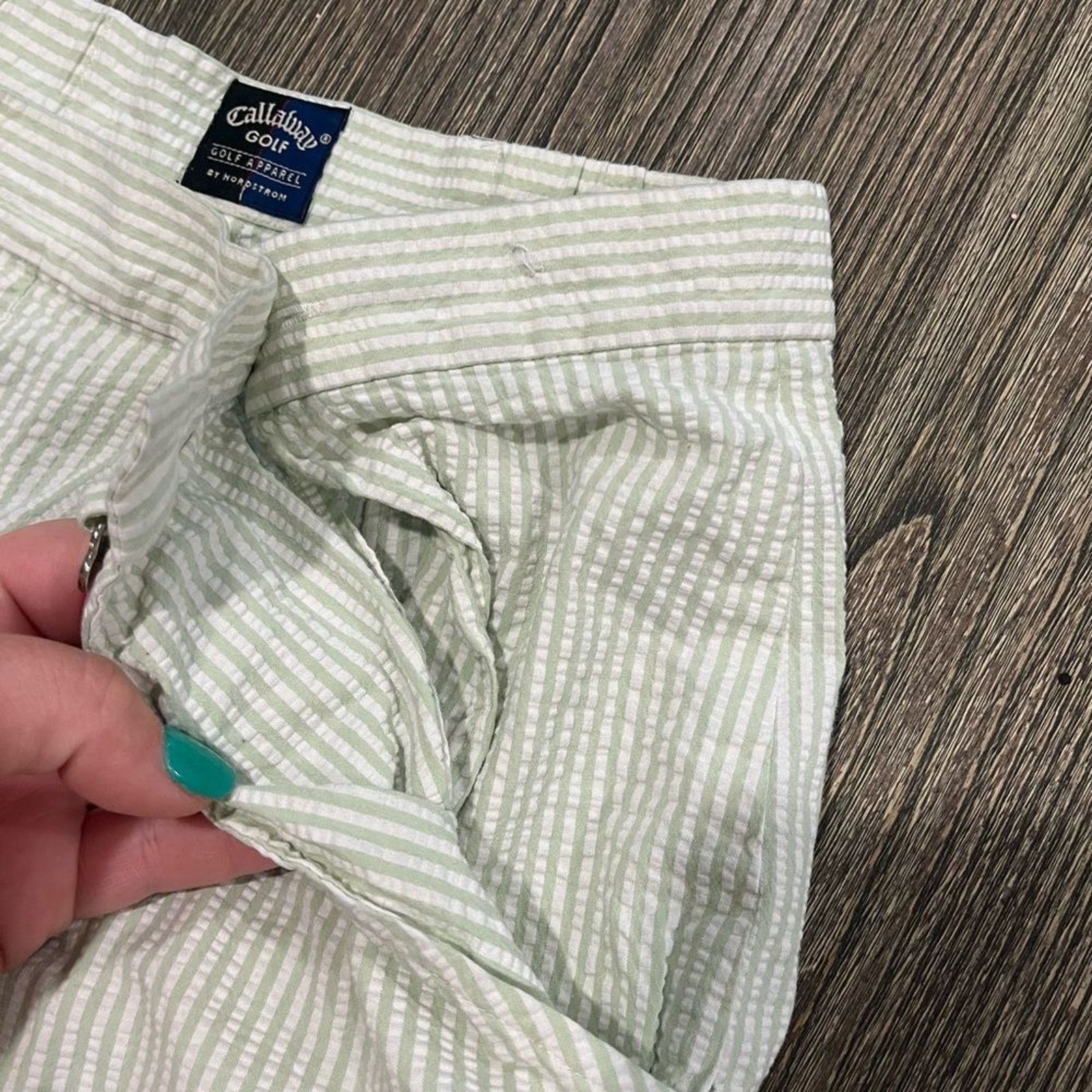 Callaway Callaway Golf Seersucker Shorts Striped Pleated Front L Size 31" - 2 Thumbnail