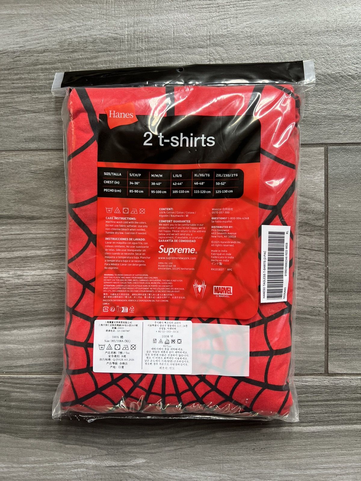 Hanes × Supreme Supreme Hanes Spider-Man SS26 Tagless Tees Red (2 Pack) Size US XL / EU 56 / 4 - 2 Thumbnail