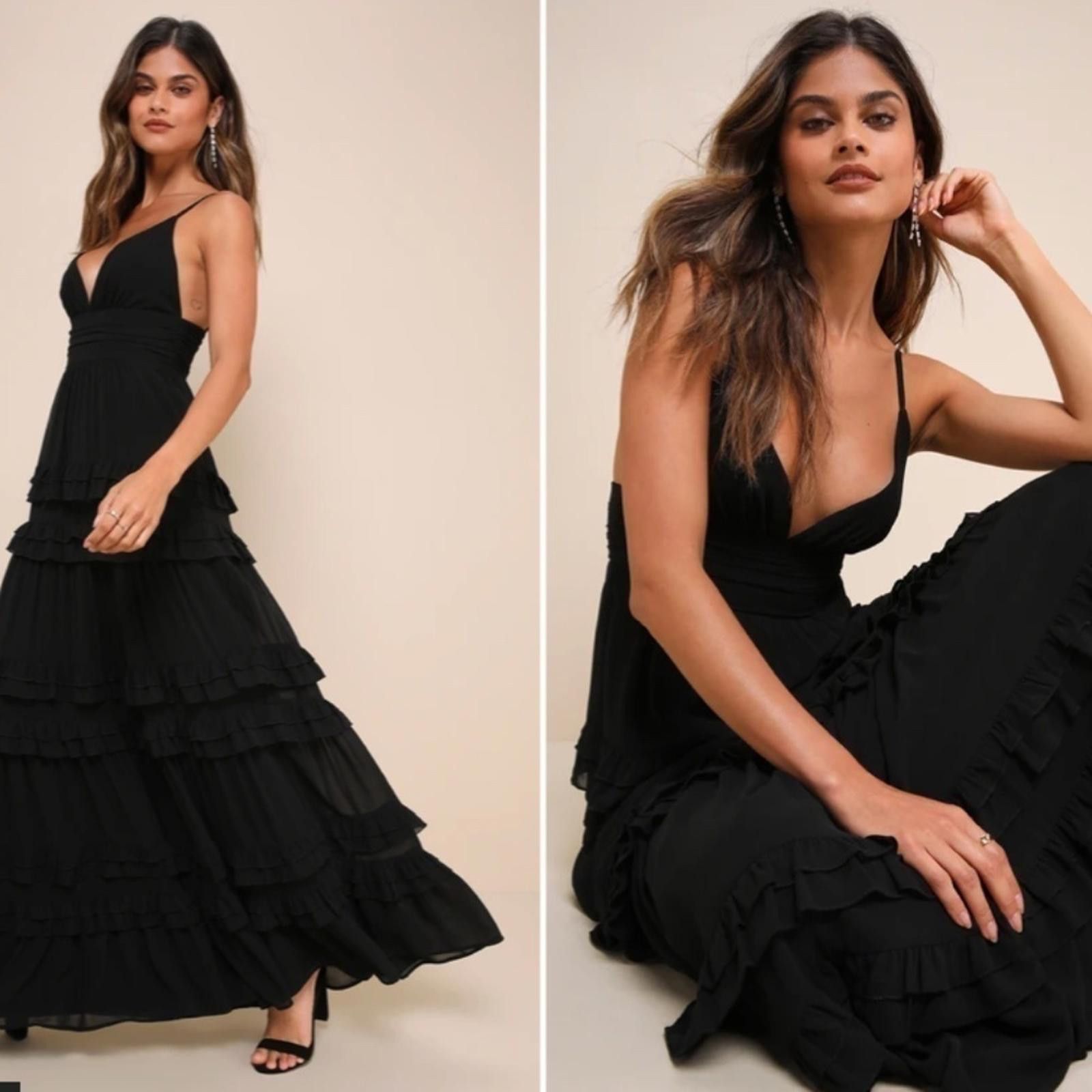 Lulus LULU's Prom Wedding Flowy Romantic Tiered Ruffle Maxi Dress Size XL / US 12-14 / IT 48-50 - 3 Thumbnail