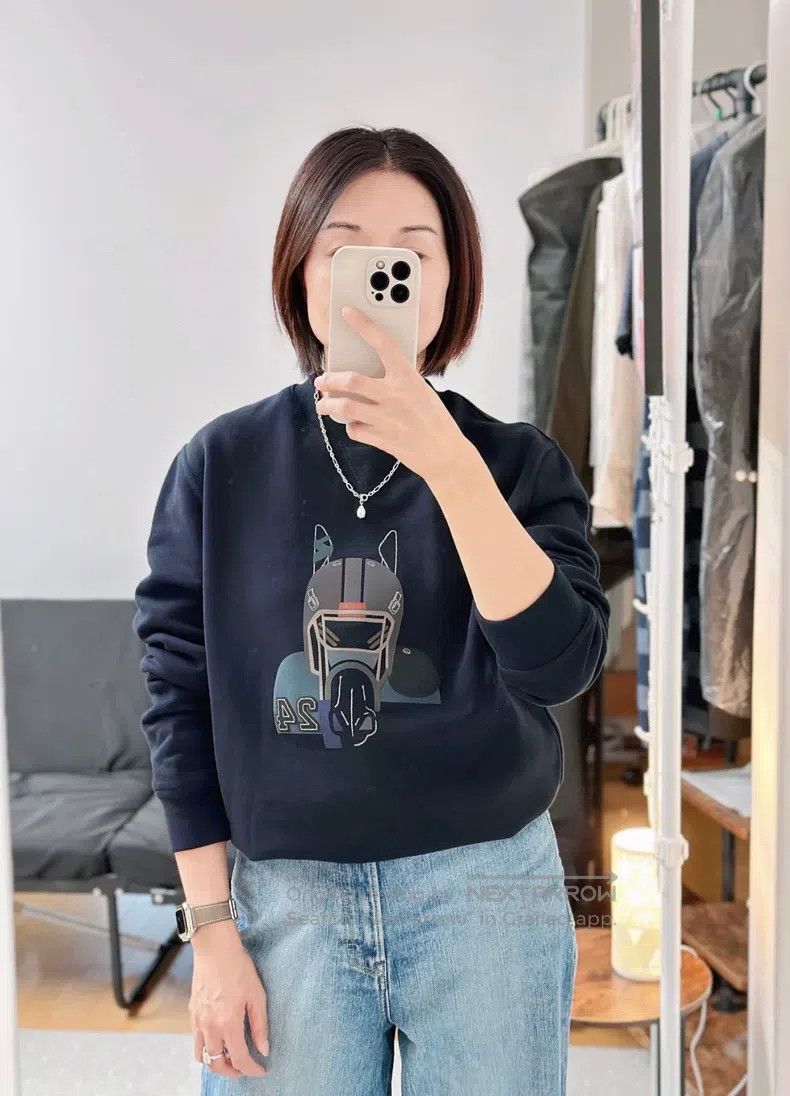 Hermes Hermes Navy Sweatshirt with Animal and Number Print Design Size US L / EU 52-54 / 3 - 7 Thumbnail