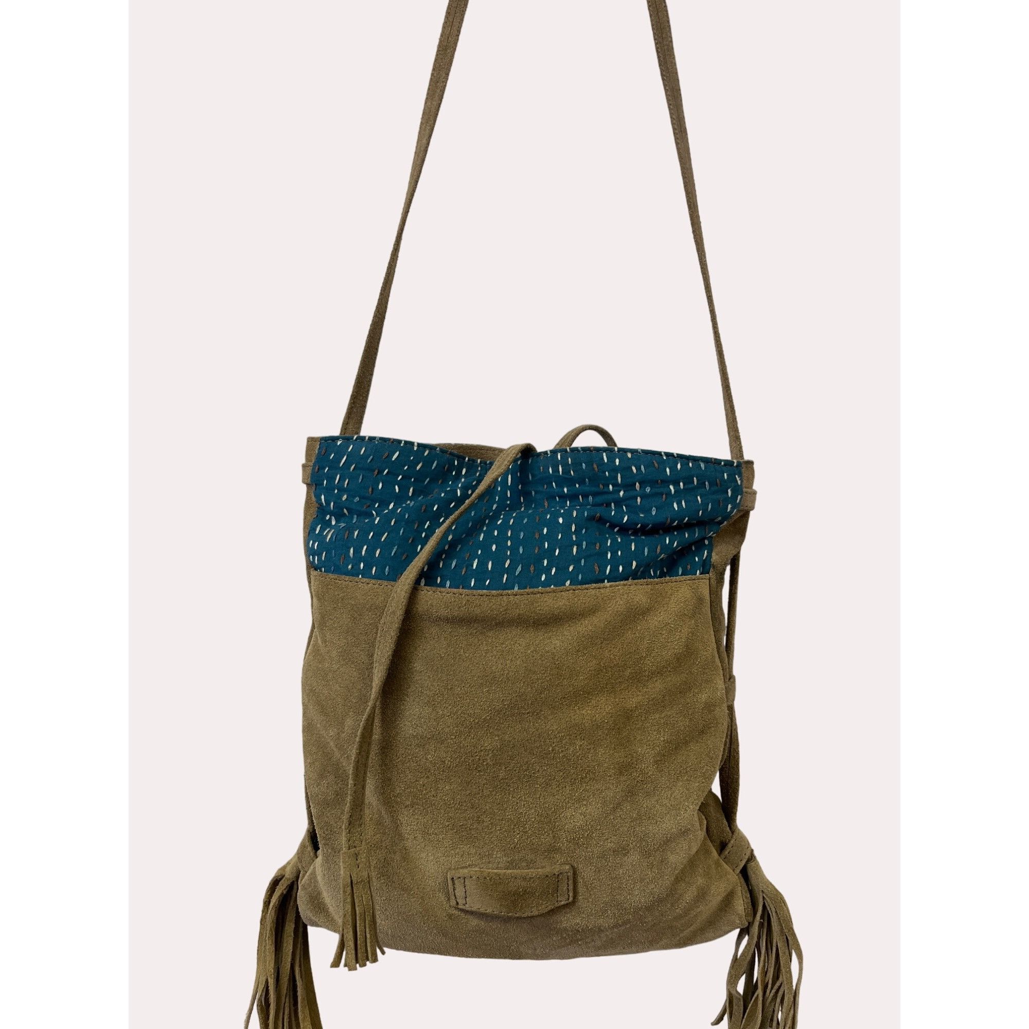 Other Noonday Collection Women's Beige Suede Crossbody Bag SKU 614 Size ONE SIZE - 1 Thumbnail
