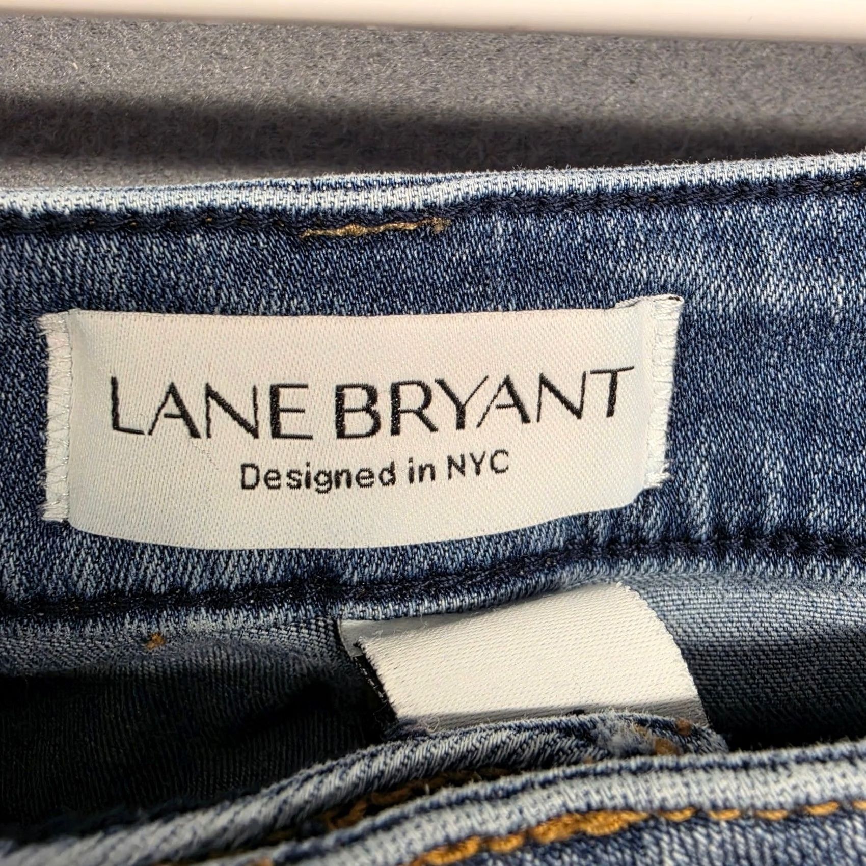 Vintage Lane Bryant Jeans Womens 18 Rhinestone Embellished Raw Hem Stretch Skinny Denim Jeans Size 40" / US 18 - 3 Thumbnail