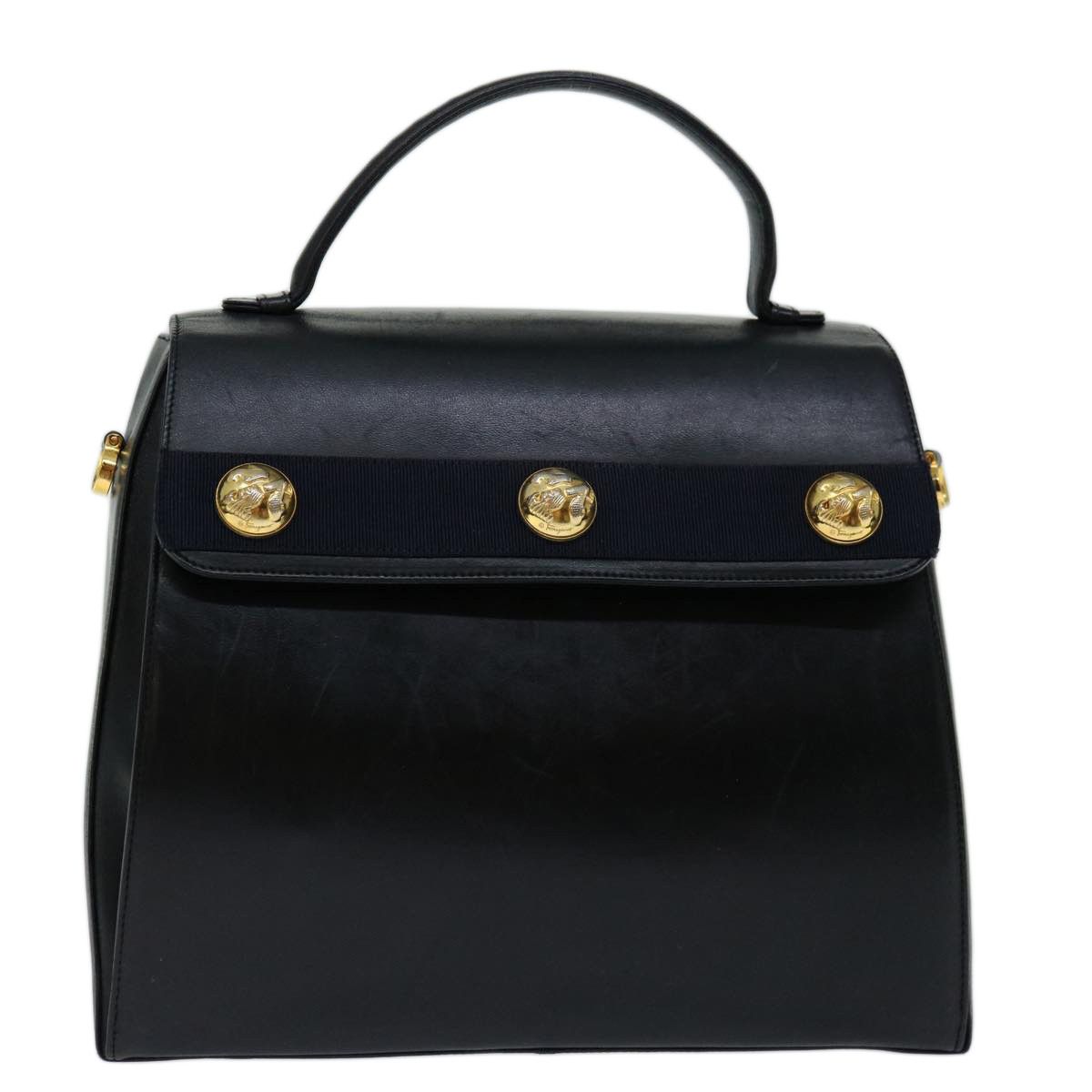 Salvatore Ferragamo Black Leather Handbag (Pre-Owned) Size ONE SIZE - 1 Thumbnail