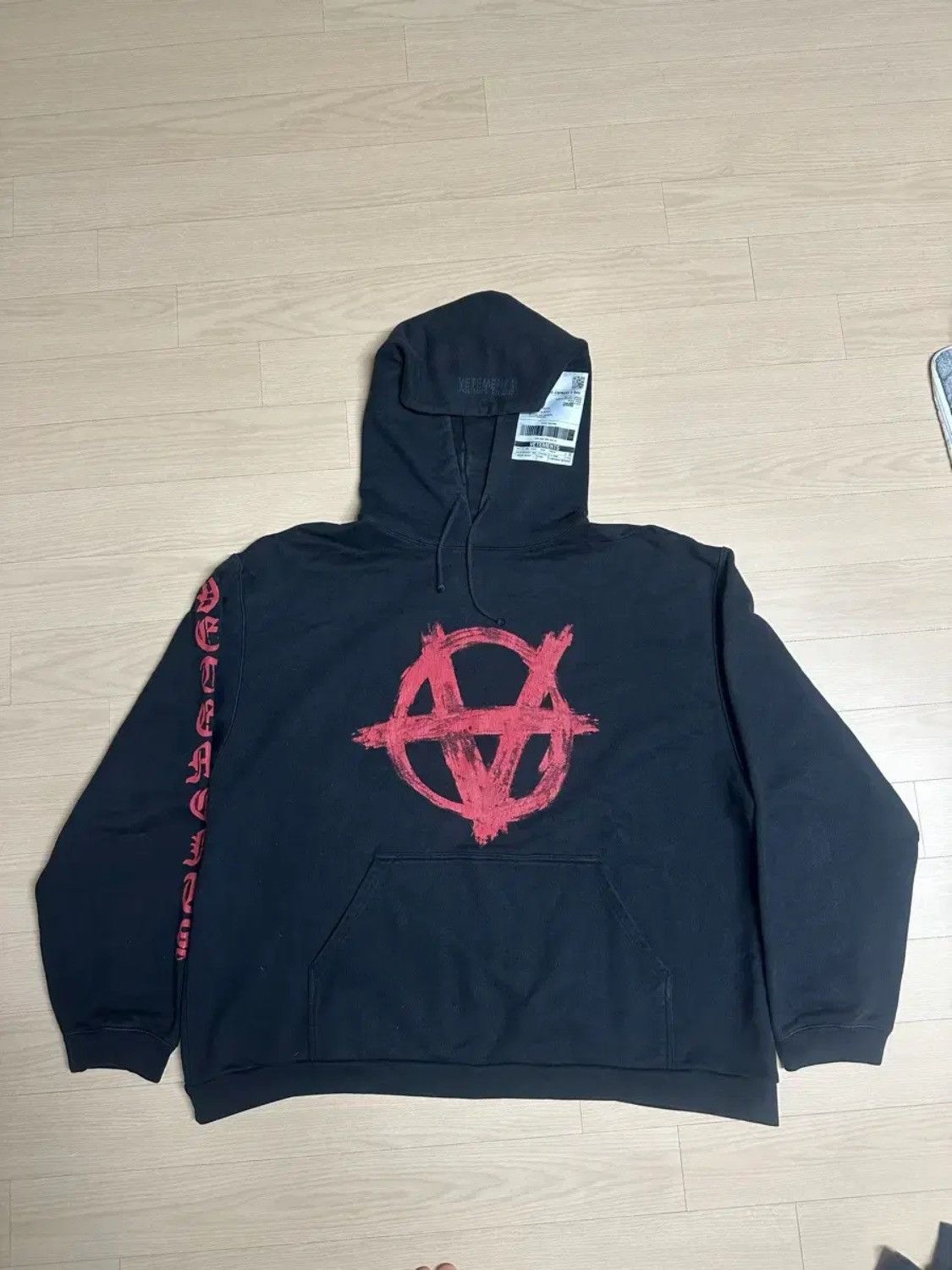 Vetements Vetements AW19 upside down Anarchy mask hoodie | Grailed