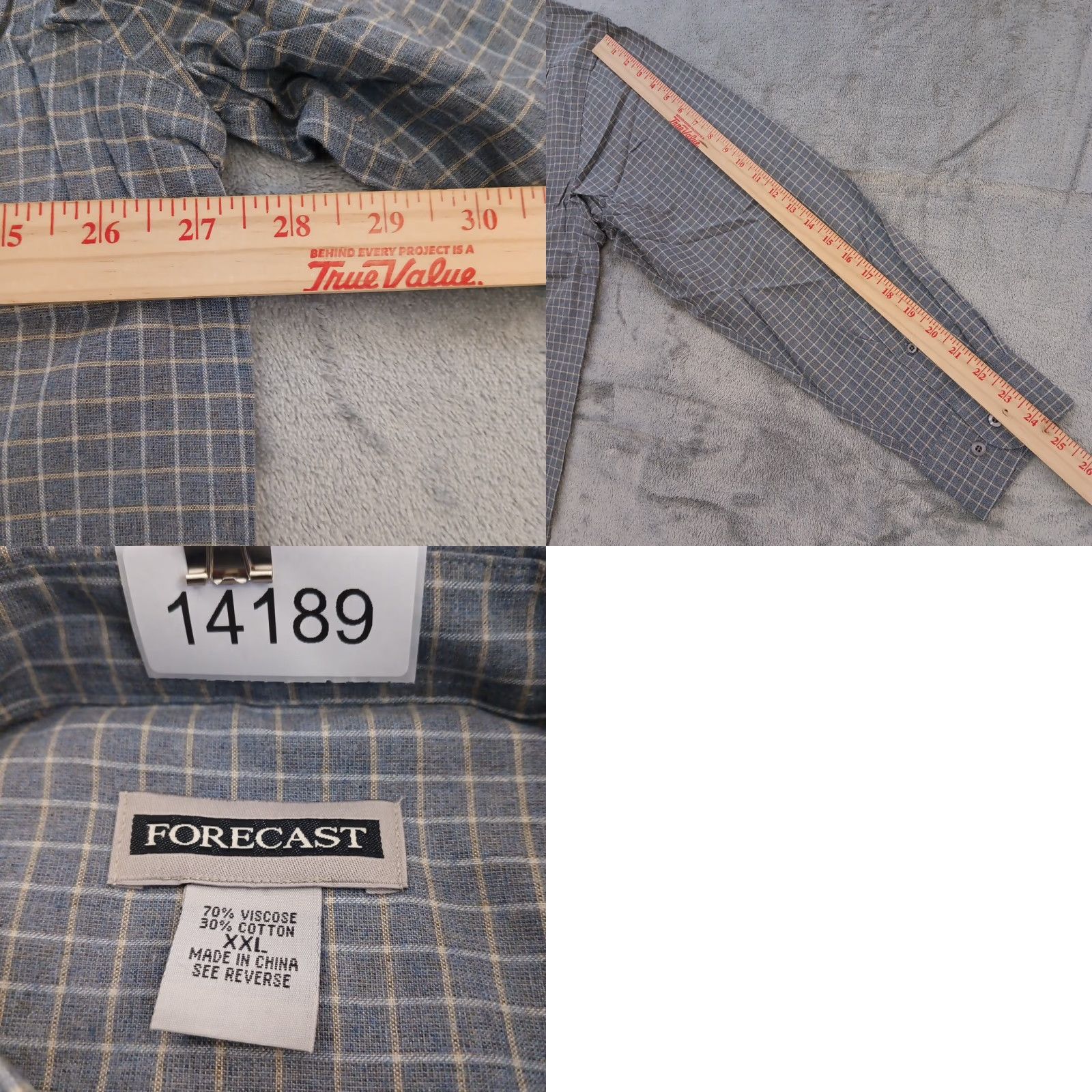 Castore Forecast Shirt Mens 2XL Gray Beige Plaid Long Sleeve Button-Down Shirt Size US XXL / EU 58 / 5 - 8 Thumbnail