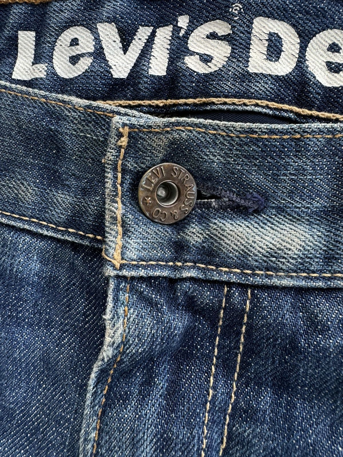 If Six Was Nine 💸LASTDROP💸 Vintage Levis 502 Distressed Ripped Denim Jeans Size US 34 / EU 50 - 5 Thumbnail