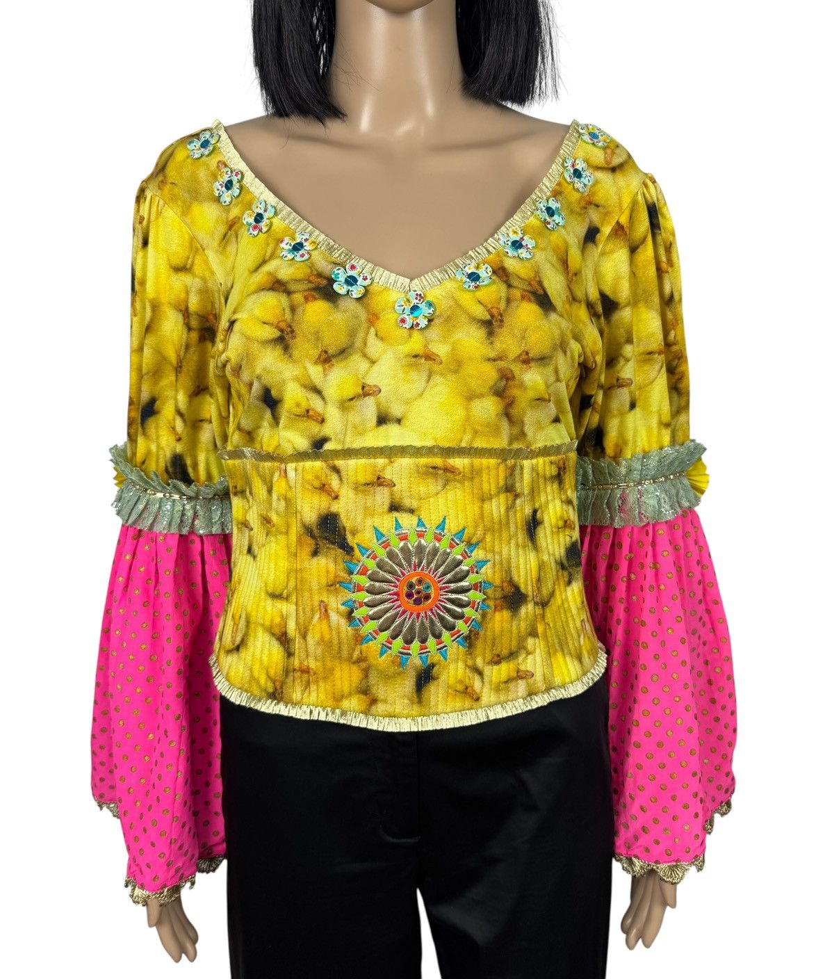 Manish Arora Manish Arora Silk Viscose Blouse Printed Baloon Sleev size L Size L / US 10 / IT 46 - 2 Thumbnail