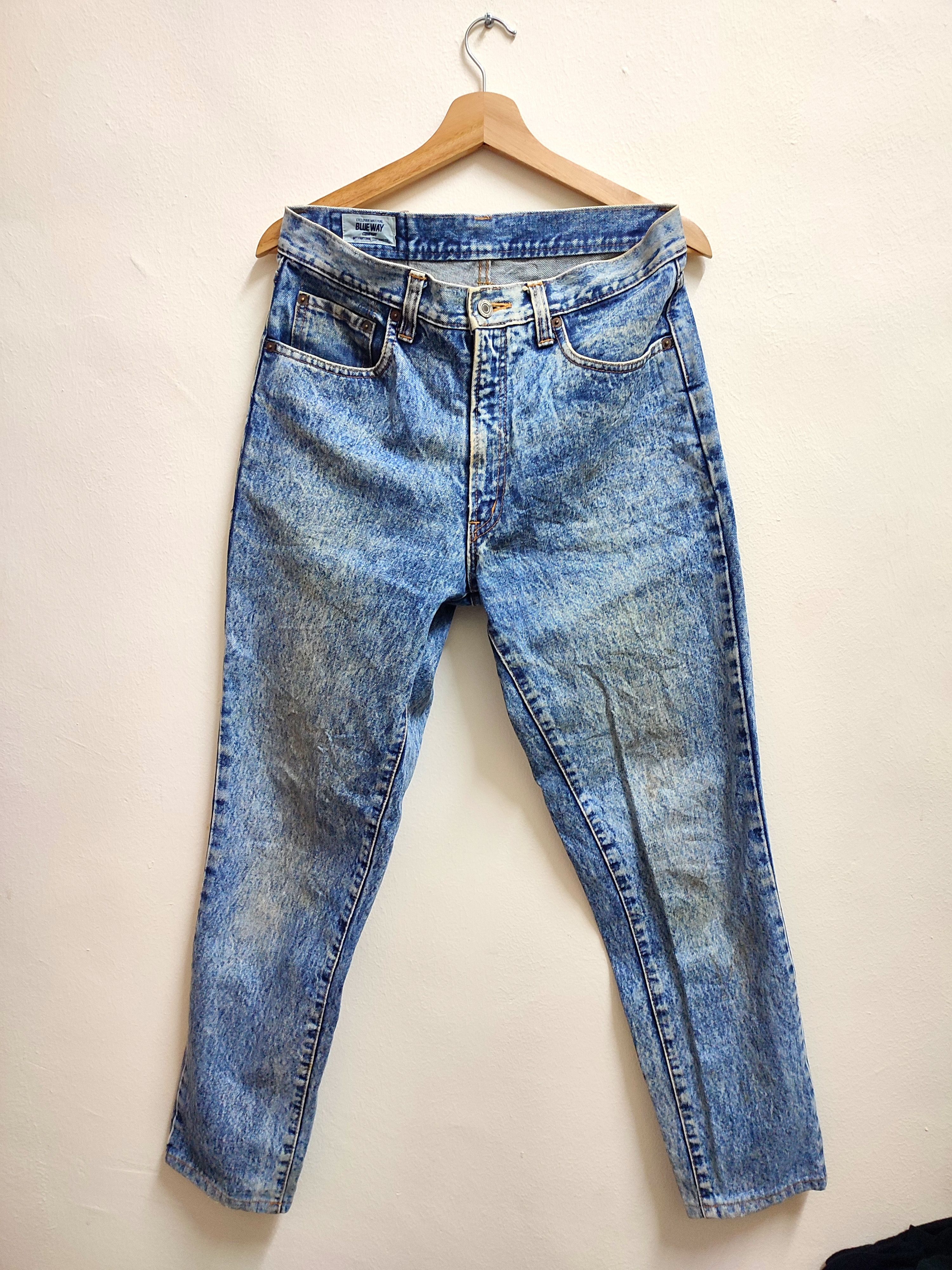 Japanese Brand Vintage Design Blue Way Acid Wash Denim Size US 31 - 1 Thumbnail