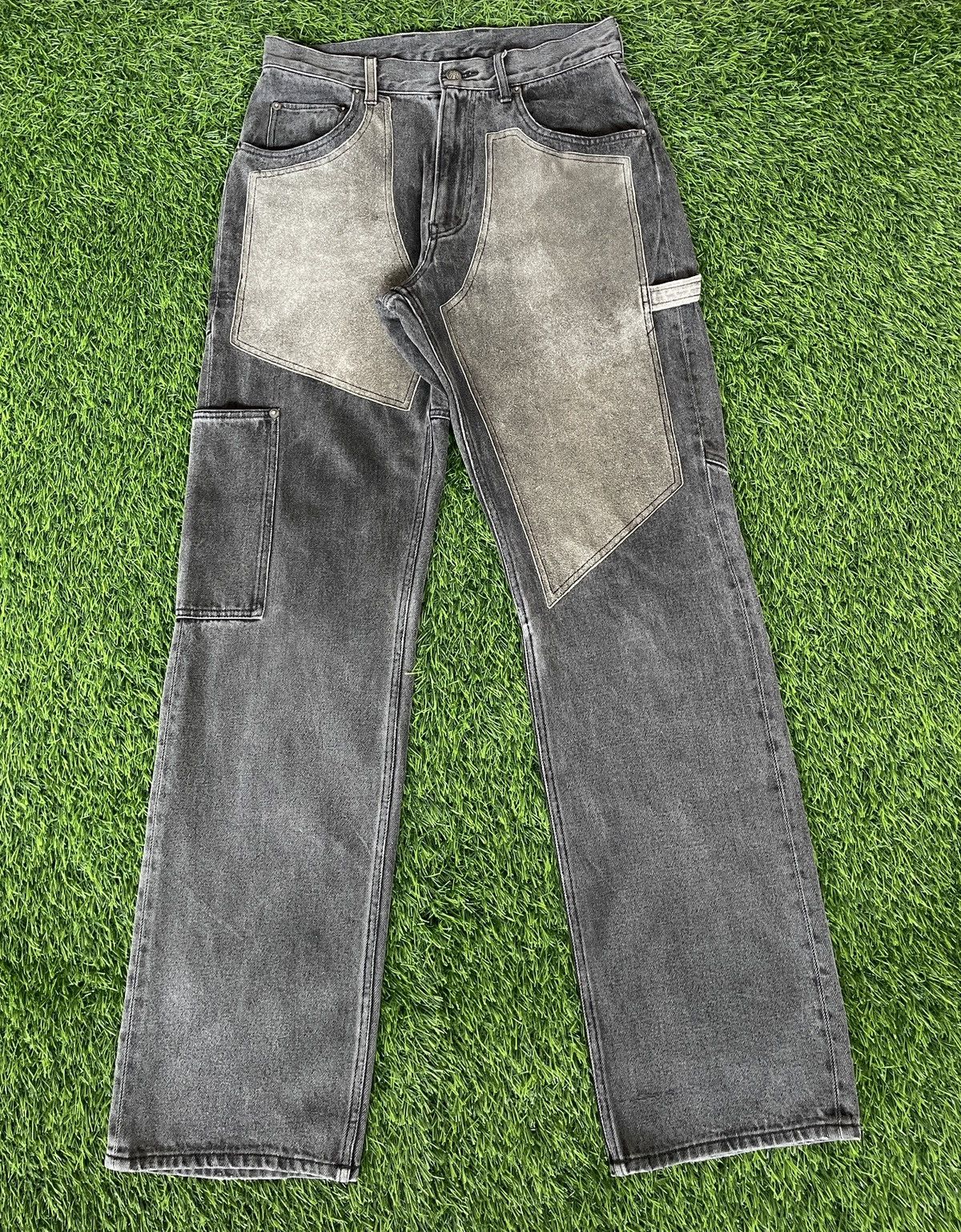 PPFM Vintage’90s🔥PPFM🔥Double Knee Leather Part CowHide Jeans Size US 31 - 1 Thumbnail