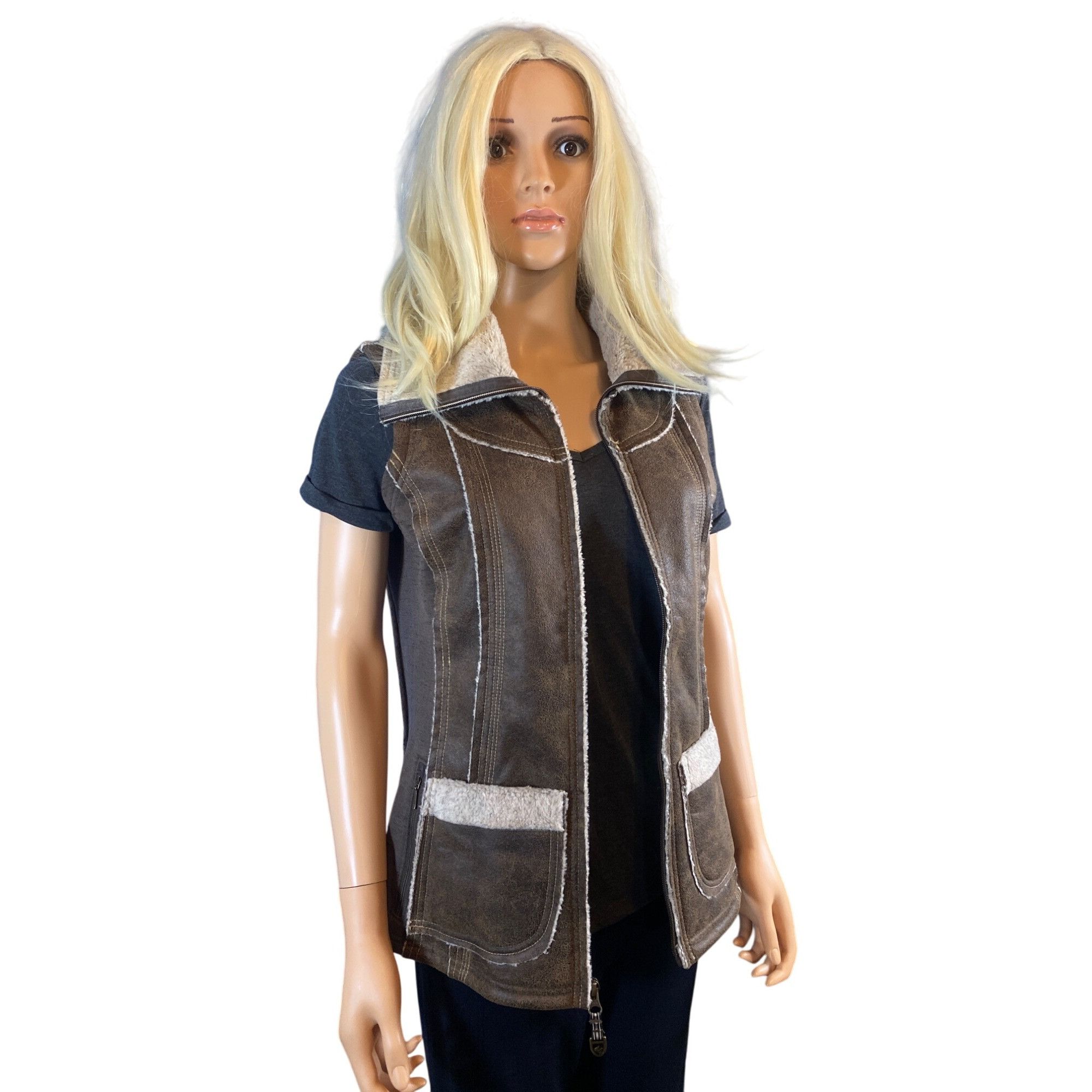 Kuhl NWT KUHL Womens Dani Sherpa Vest Italian Faux Leather Shearl Size S / US 4 / IT 40 - 9 Thumbnail