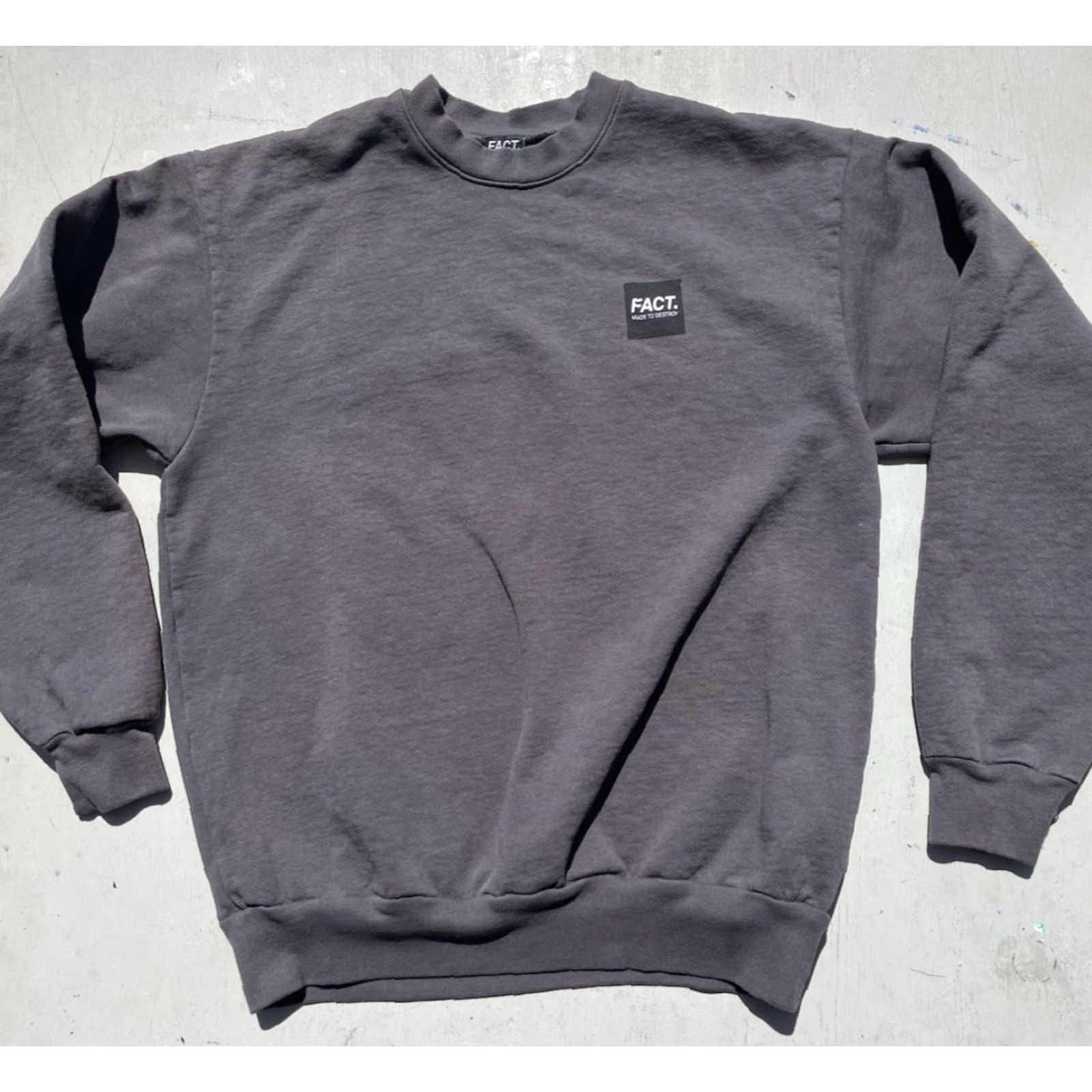 Vintage FACT Men's Sweatshirt Gray Spell-Out M Streetwear Distress Heavy Modern Destroy Shirt Size US M / EU 48-50 / 2 - 2 Thumbnail