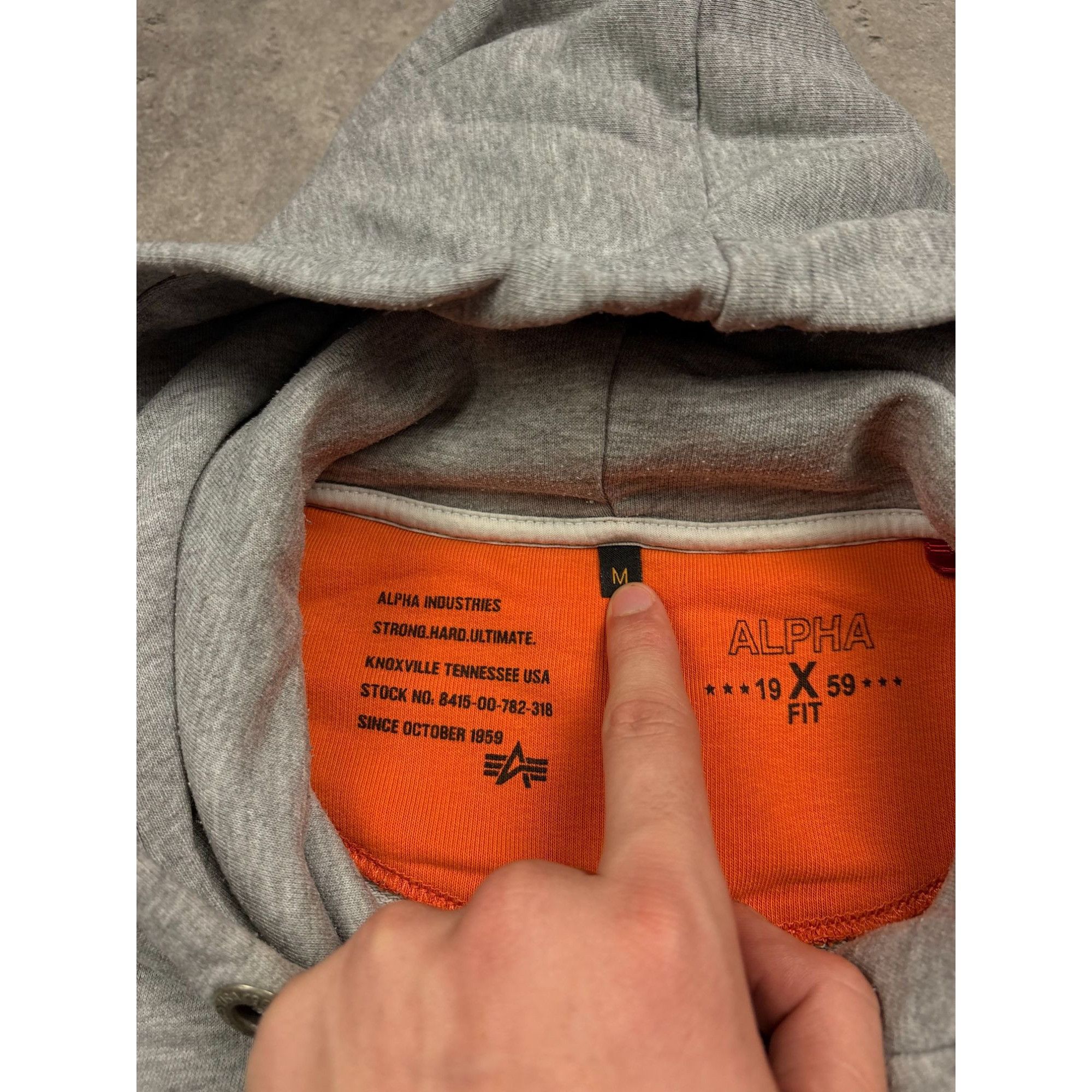Alpha Industries Alpha Industries Gray Pullover Hoodie With Zippered Sleeve P Size US L / EU 52-54 / 3 - 9 Thumbnail