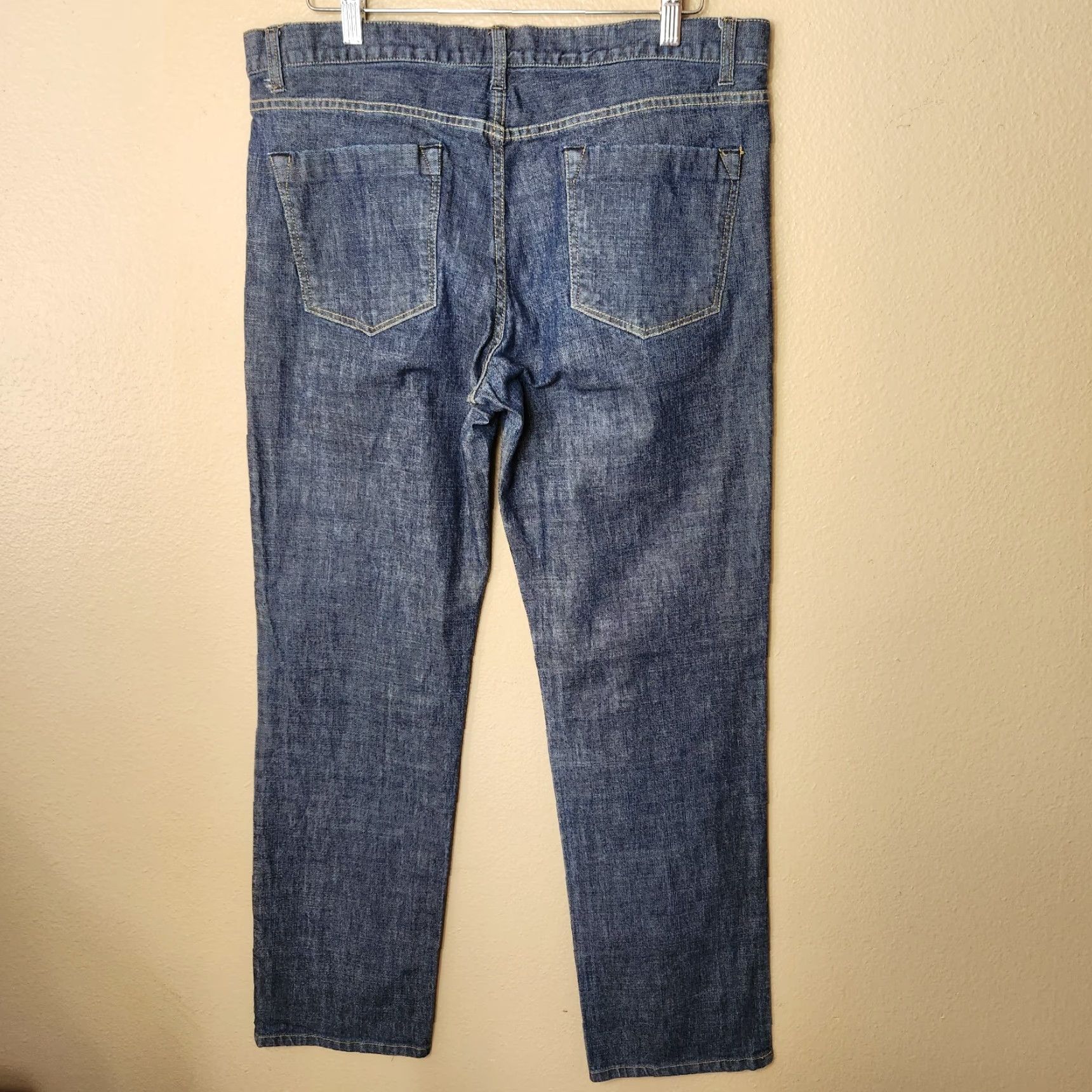 Theory Theory Jeans Men Straight Leg Button Fly Raffi P Gunstock Dark Blue 36 Inseam 32 Denim Stretch Jeans - Size 36 Size US 36 / EU 52 - 3 Thumbnail