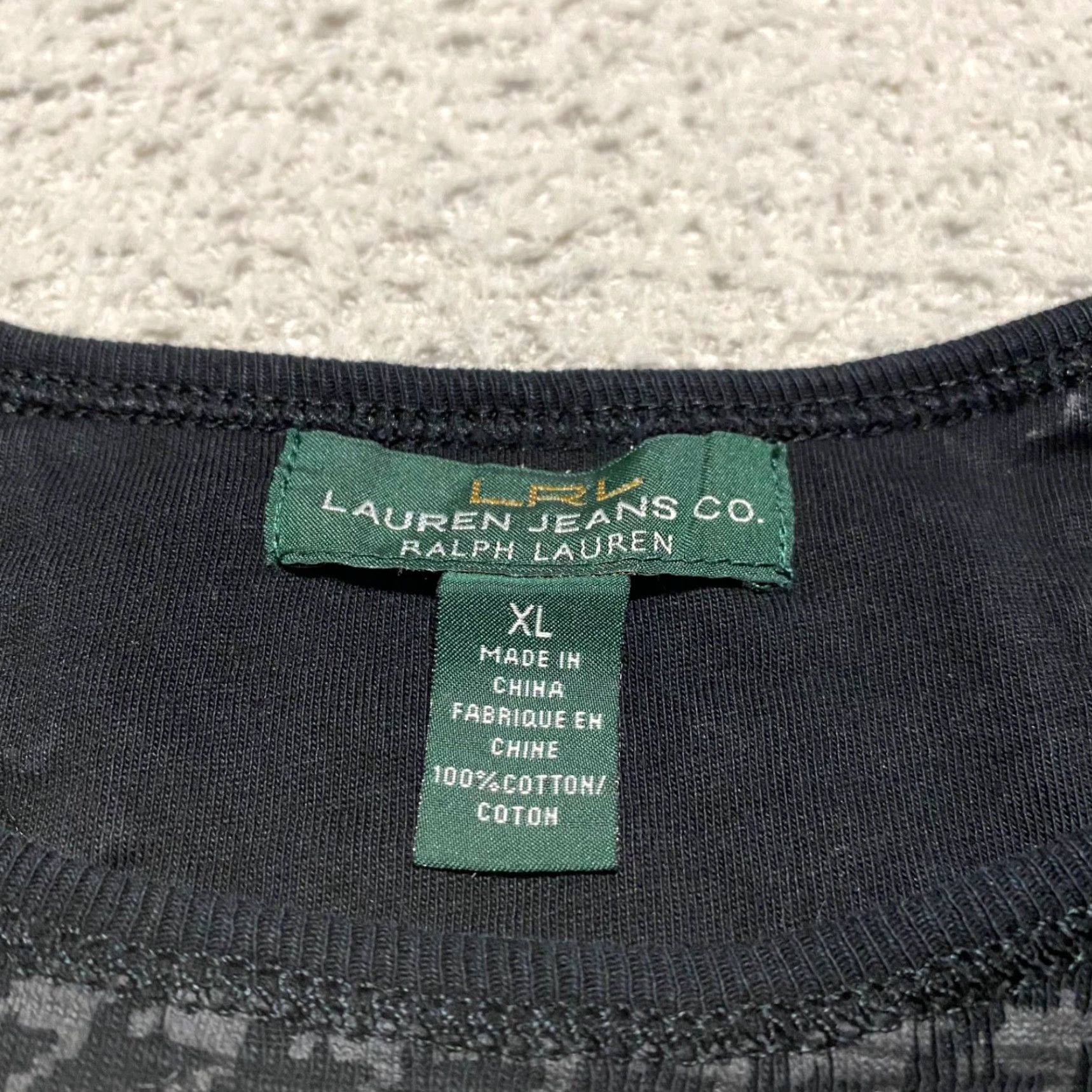 Ralph Lauren Ralph Lauren Womens XL Shirt Black Houndstooth Elbow Patches Pullover Plaid Crew Neck Long Sleeve Knit Button Blouse Classic Womens XL Black 90s Décor Size XL / US 12-14 / IT 48-50 - 4 Thumbnail