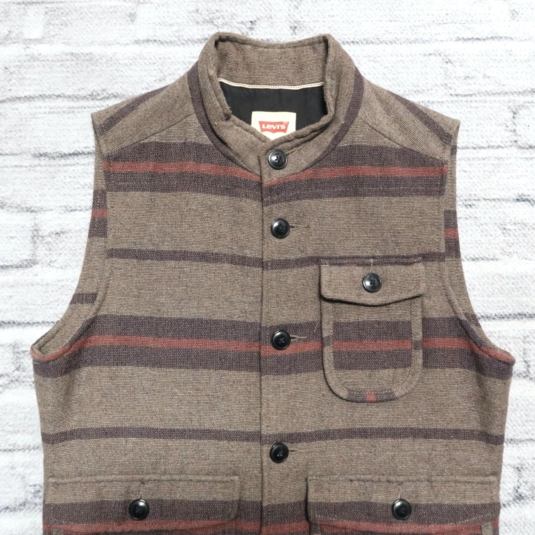 Levi's VINTAGE Levis Stripe Vest Shirt Mens S Wool See photos 90s Size US S / EU 44-46 / 1 - 2 Thumbnail