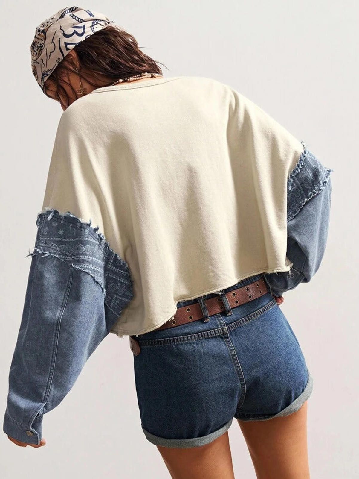 Other Flower Detail Sleeve Crop Shirt Size S / US 4 / IT 40 - 7 Thumbnail