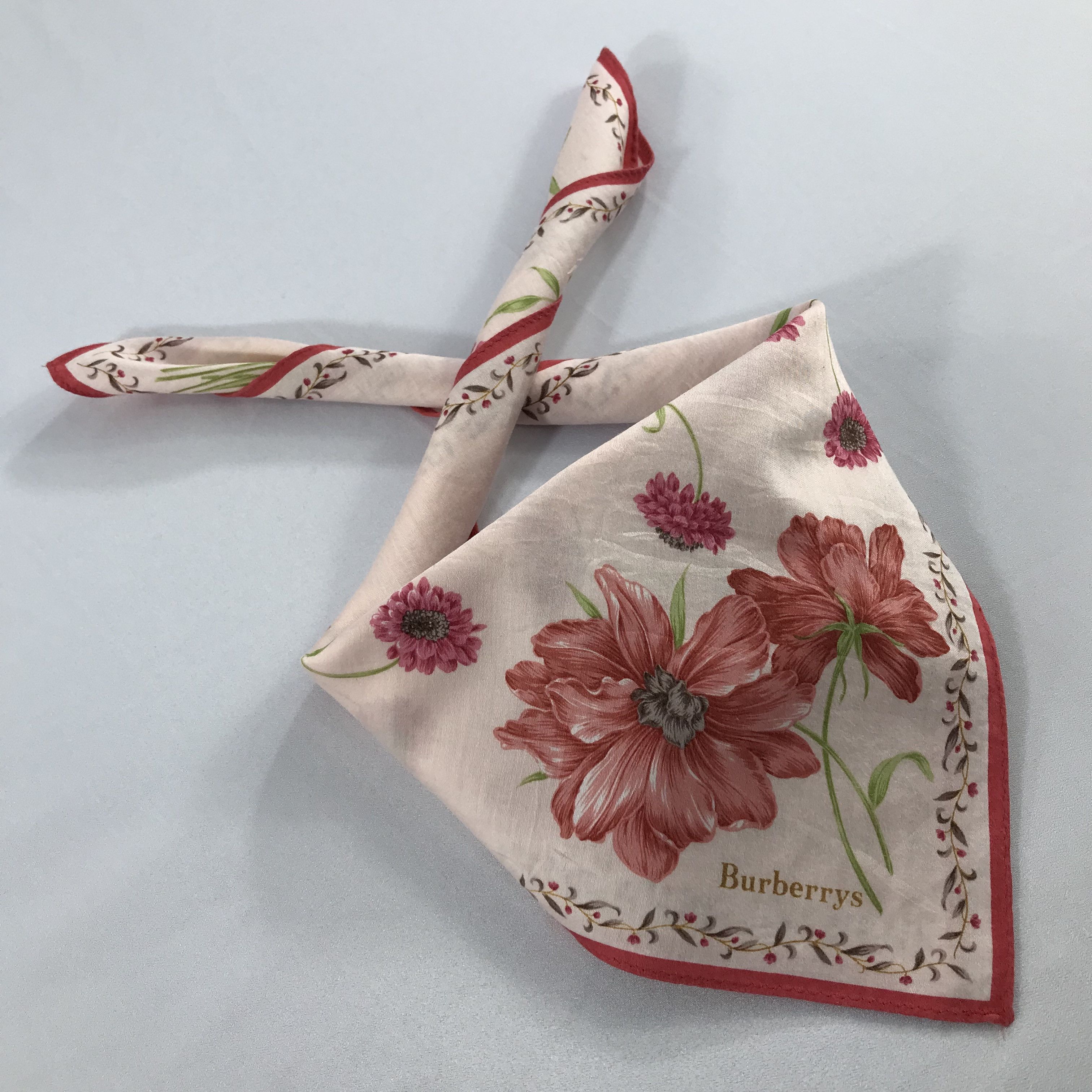 Burberry × Vintage Burberry Bandana / Handkerchief / Neckerchief - S2132 Size ONE SIZE - 4 Thumbnail