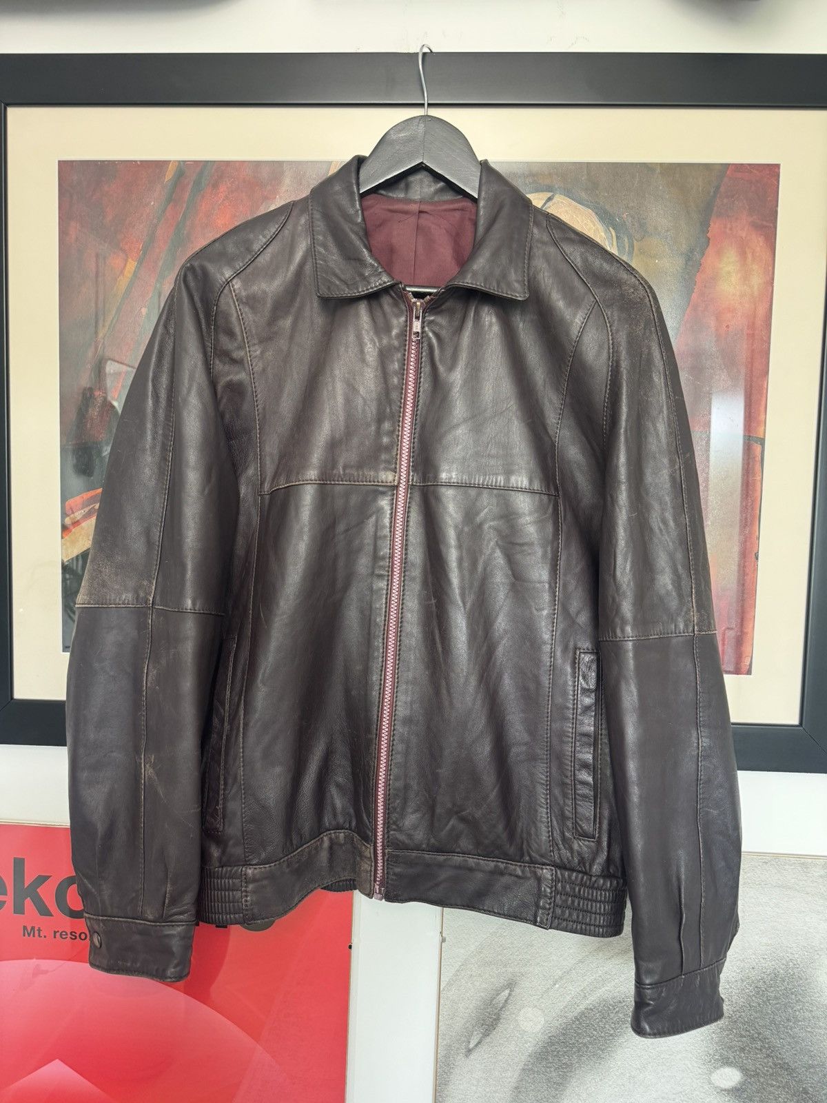 Vintage Rare Vintage Genuine Real Leather Washed Jacket Avant Garde Size US M / EU 48-50 / 2 - 1 Thumbnail