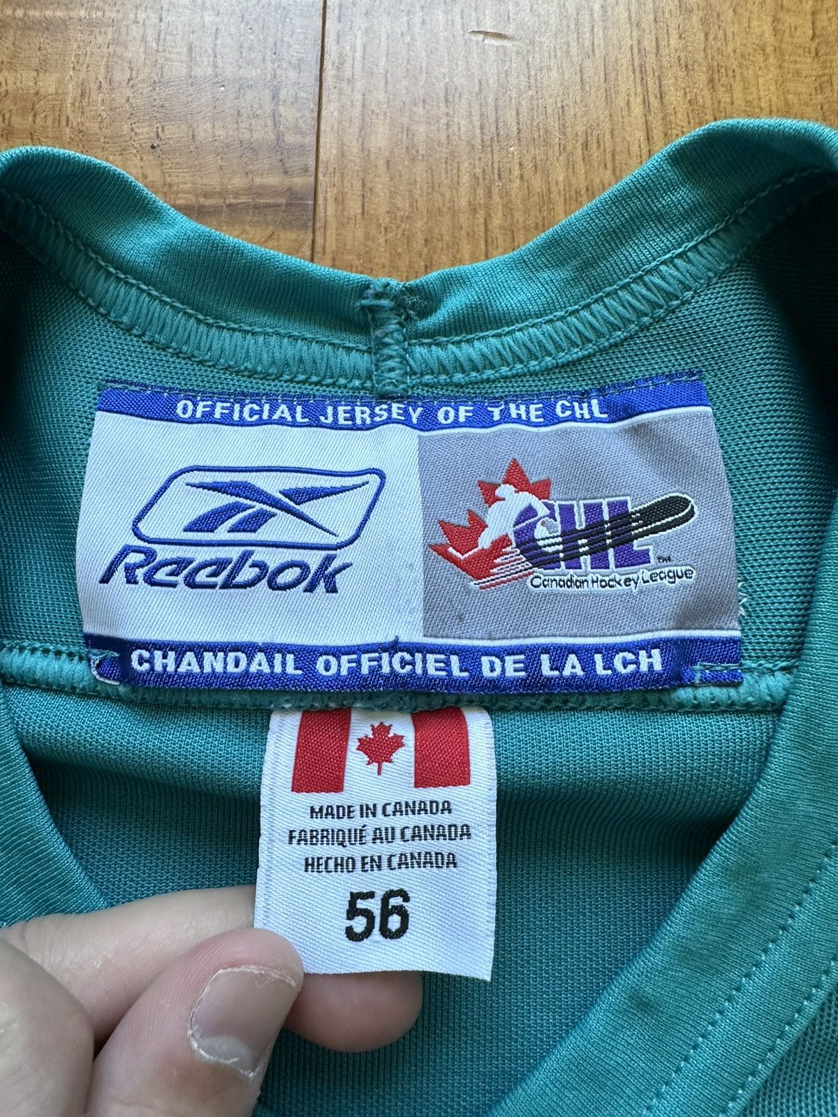 Reebok Vintage 90s Reebok WHL CHL Fight Strap Authentic Teal Jersey Size US XXL / EU 58 / 5 - 17 Thumbnail