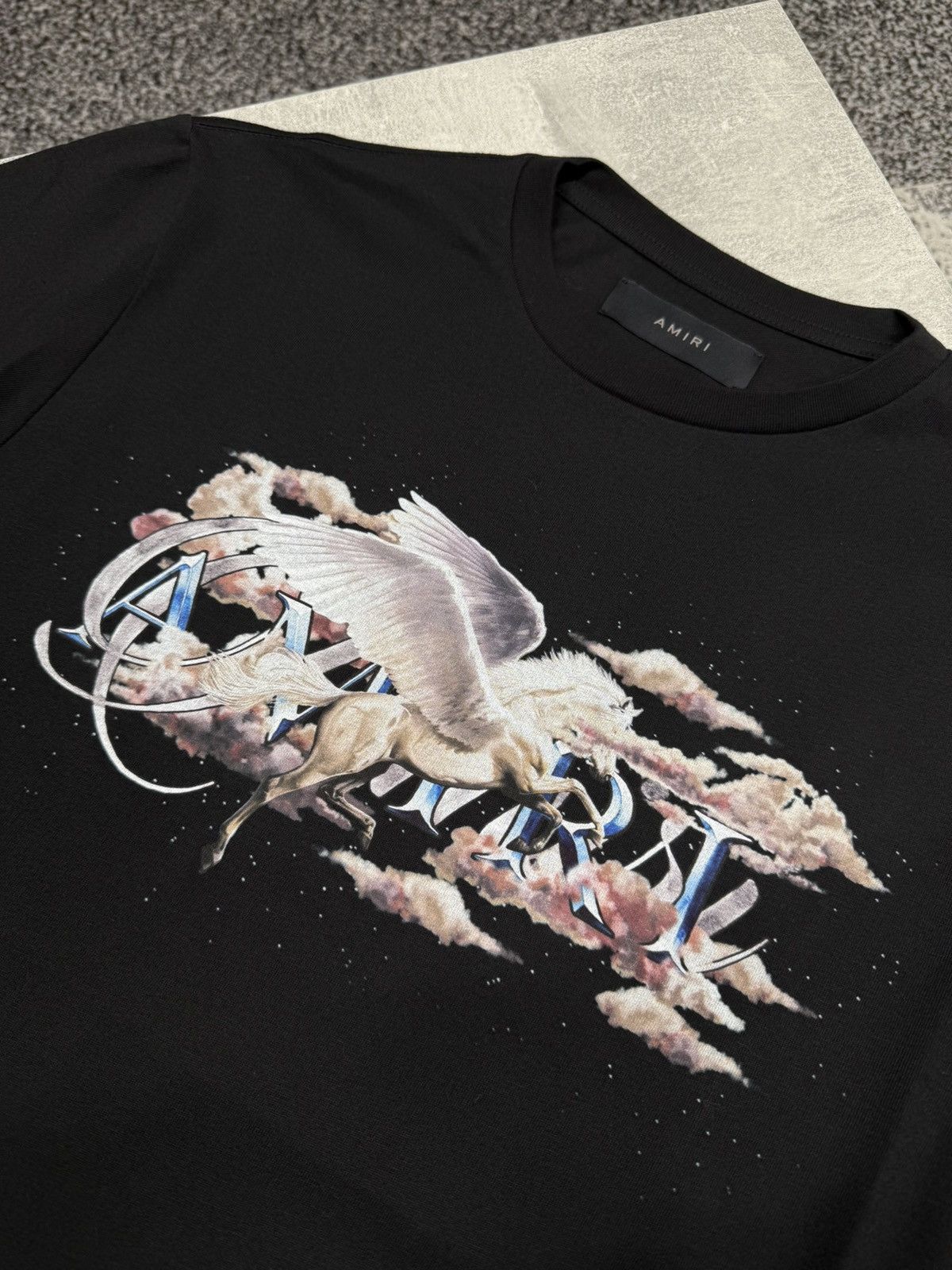 Amiri Pegasus Script Logo Tee Black Size US M / EU 48-50 / 2 - 2 Thumbnail