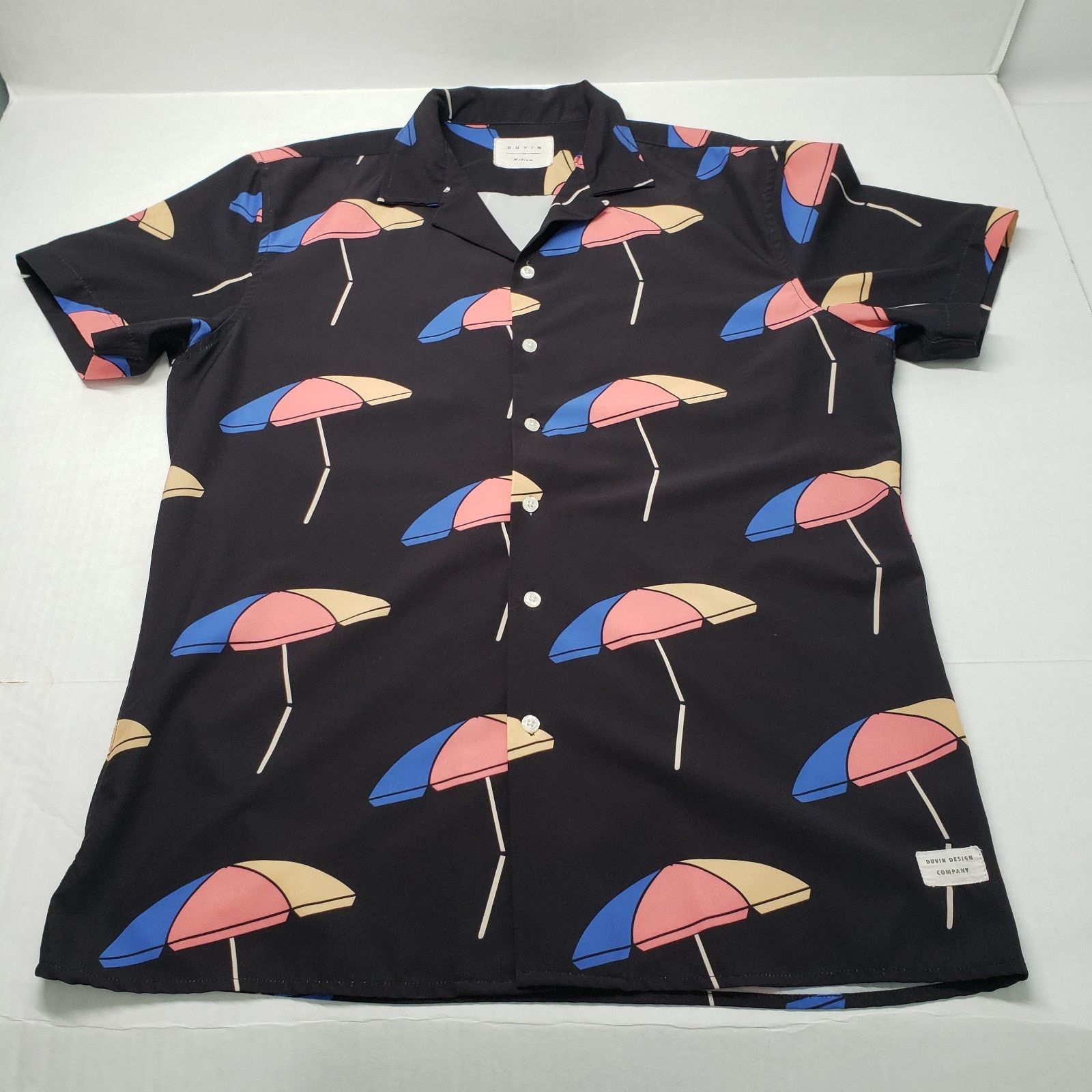 Other Duvin Button Up Shirt Mens Medium Black Beach Short Sleeve Size US M / EU 48-50 / 2 - 11 Thumbnail