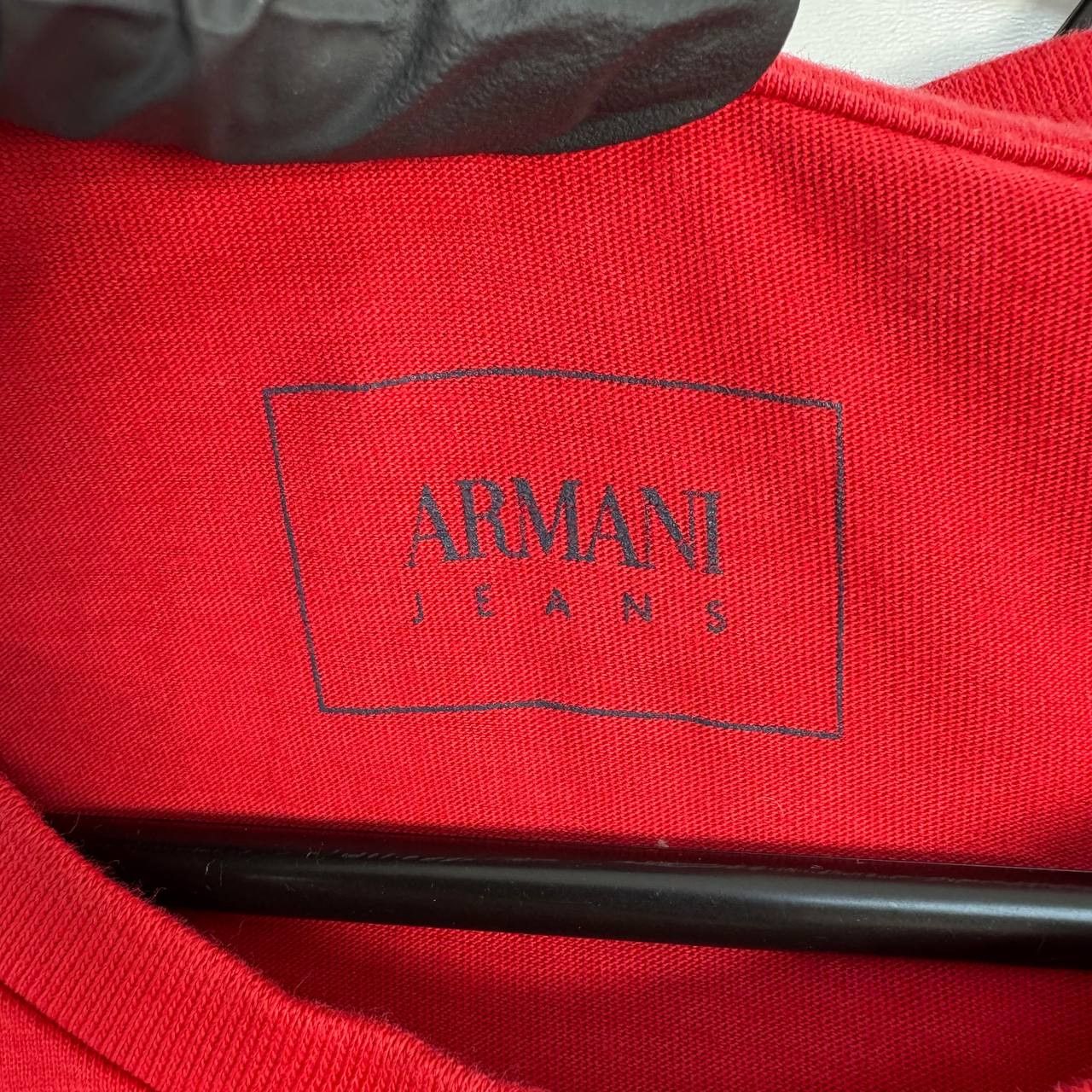 Armani Armani Jeans Red Graphic T Shirt Logo Print Short Size L Size US L / EU 52-54 / 3 - 3 Thumbnail