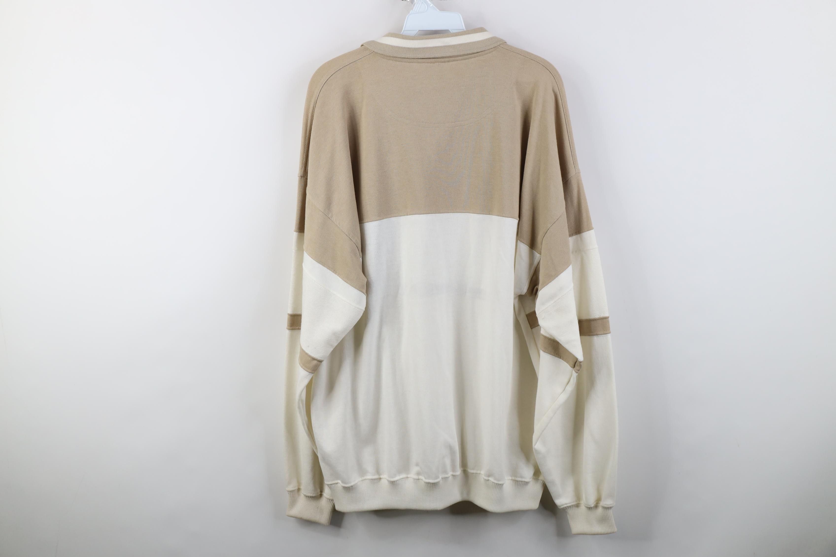 Vintage Deadstock Vintage 90s Streetwear Block Knit Long Sleeve Polo Size US L / EU 52-54 / 3 - 10 Thumbnail