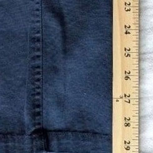 Vintage Navy Blue Classic Elements Petite Straight Leg Pants Womens 8P Cotton Blend Stretch Workwear Preppy Flat Front Dark Academia Bottoms Size 30" / US 8 / IT 44 - 4 Thumbnail