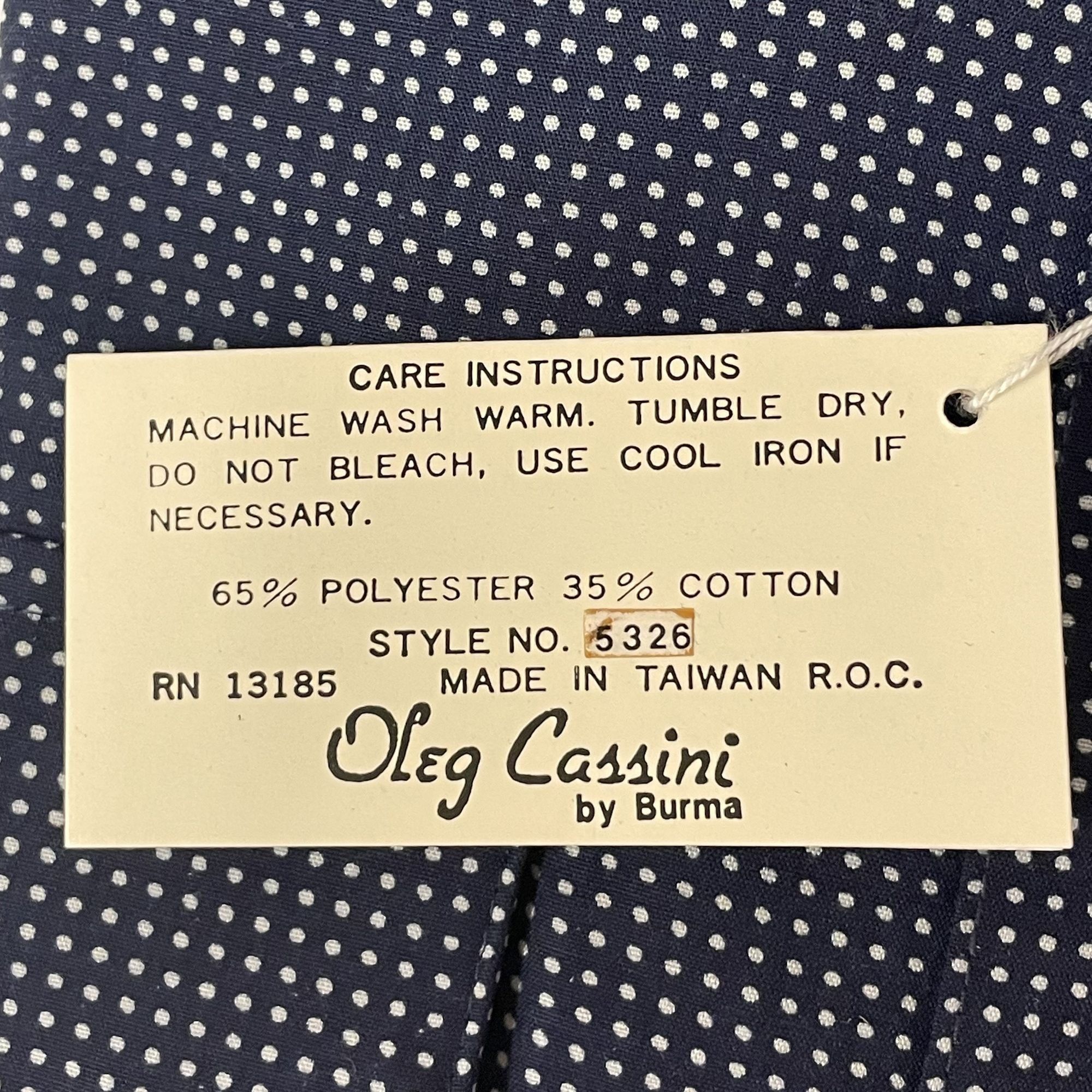 Oleg Cassini NoS NiB Vtg Oleg Cassini Burma ATOMIC Micro Dot Shirt Size US M / EU 48-50 / 2 - 8 Thumbnail