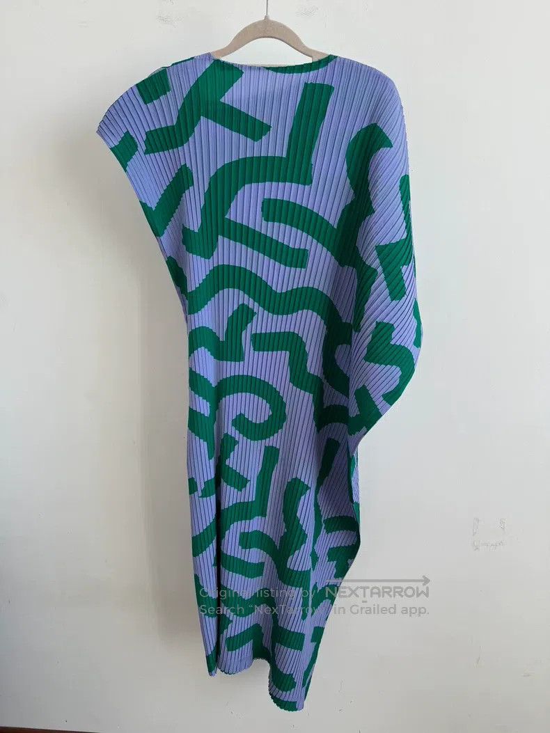 Issey Miyake Issey Miyake Oracle Bone Script Blue Dress Size M / US 6-8 / IT 42-44 - 3 Thumbnail