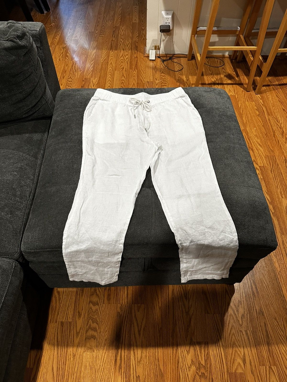 James Perse James Perez linen drawstring pants in white Size 26" / US 2 / IT 38 - 1 Thumbnail