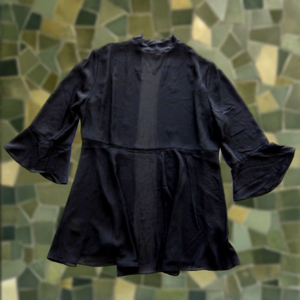 Soft Surroundings Soft Surroundings Black Chiffon Sheer Open Kimono Top Pullover Jacket Top PM Women Shirt PM XS-XL Size M / US 6-8 / IT 42-44 - 1 Thumbnail
