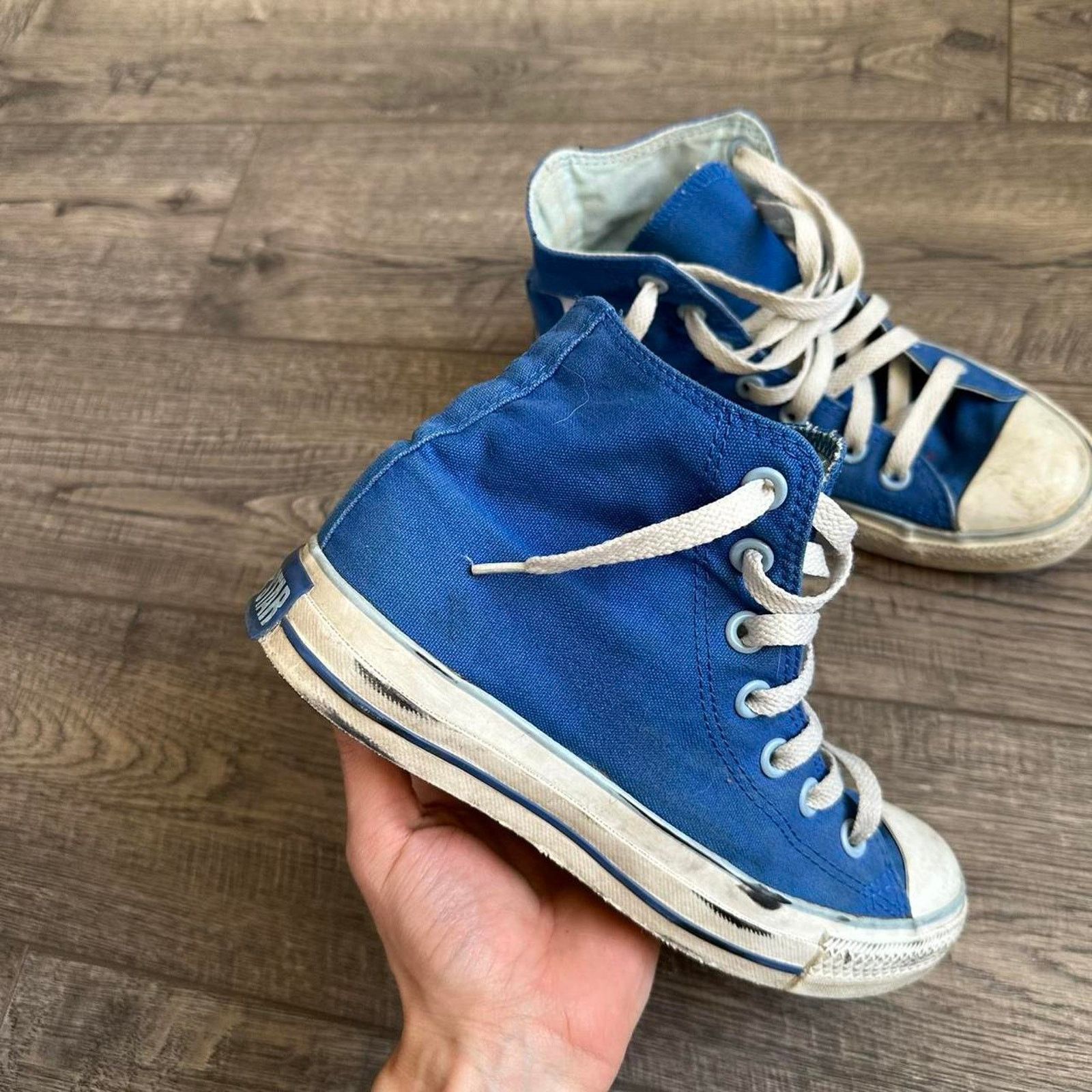 Converse Blue Chunky Mid Hi Top Blue Converse Chuck Taylor All Star Size US 7 / IT 37 - 2 Thumbnail
