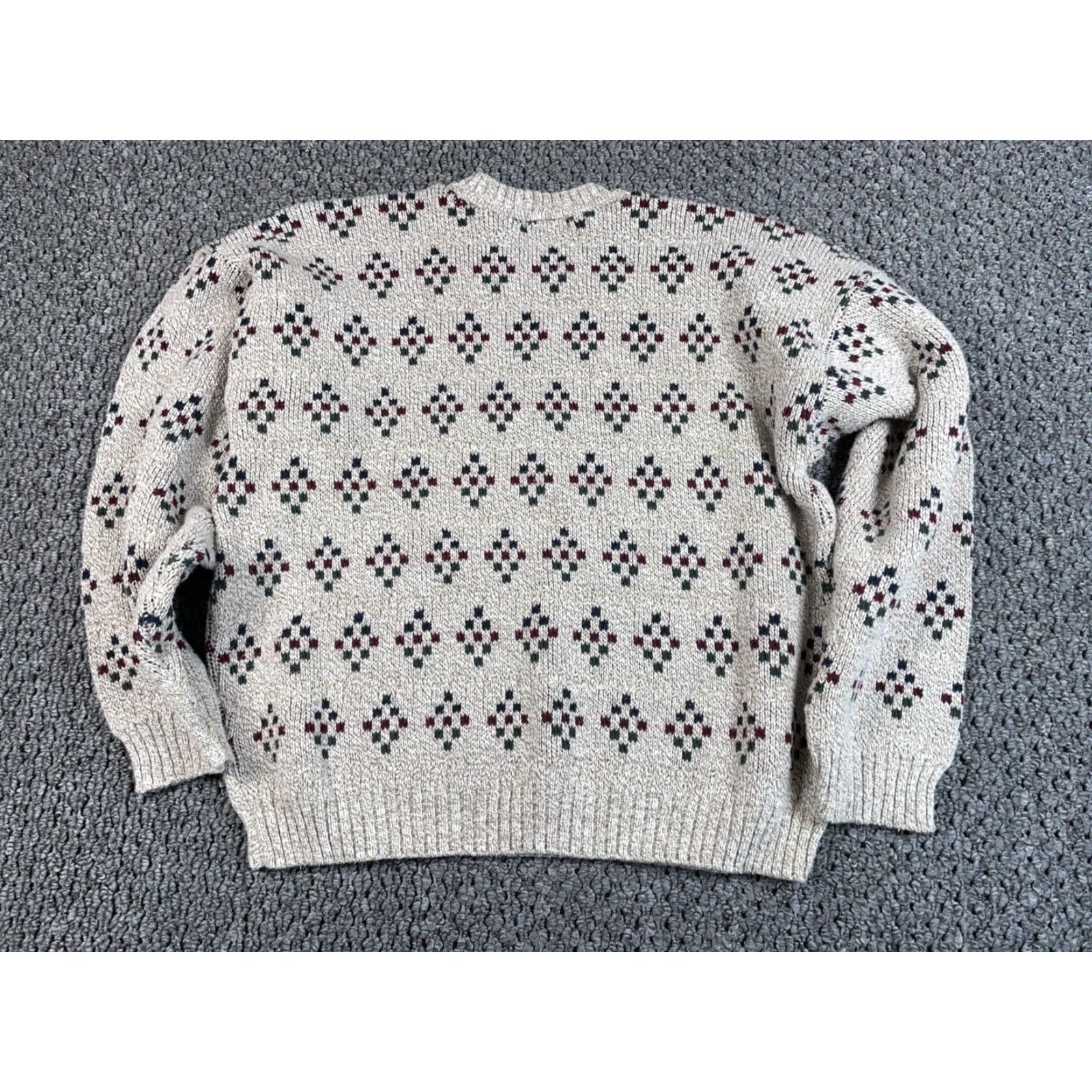 Vintage VINTAGE Towncraft 90s Geometric Pattern Sweater Adult XL Gray Chunky Knit Heavyweight Mens Size US XL / EU 56 / 4 - 2 Thumbnail