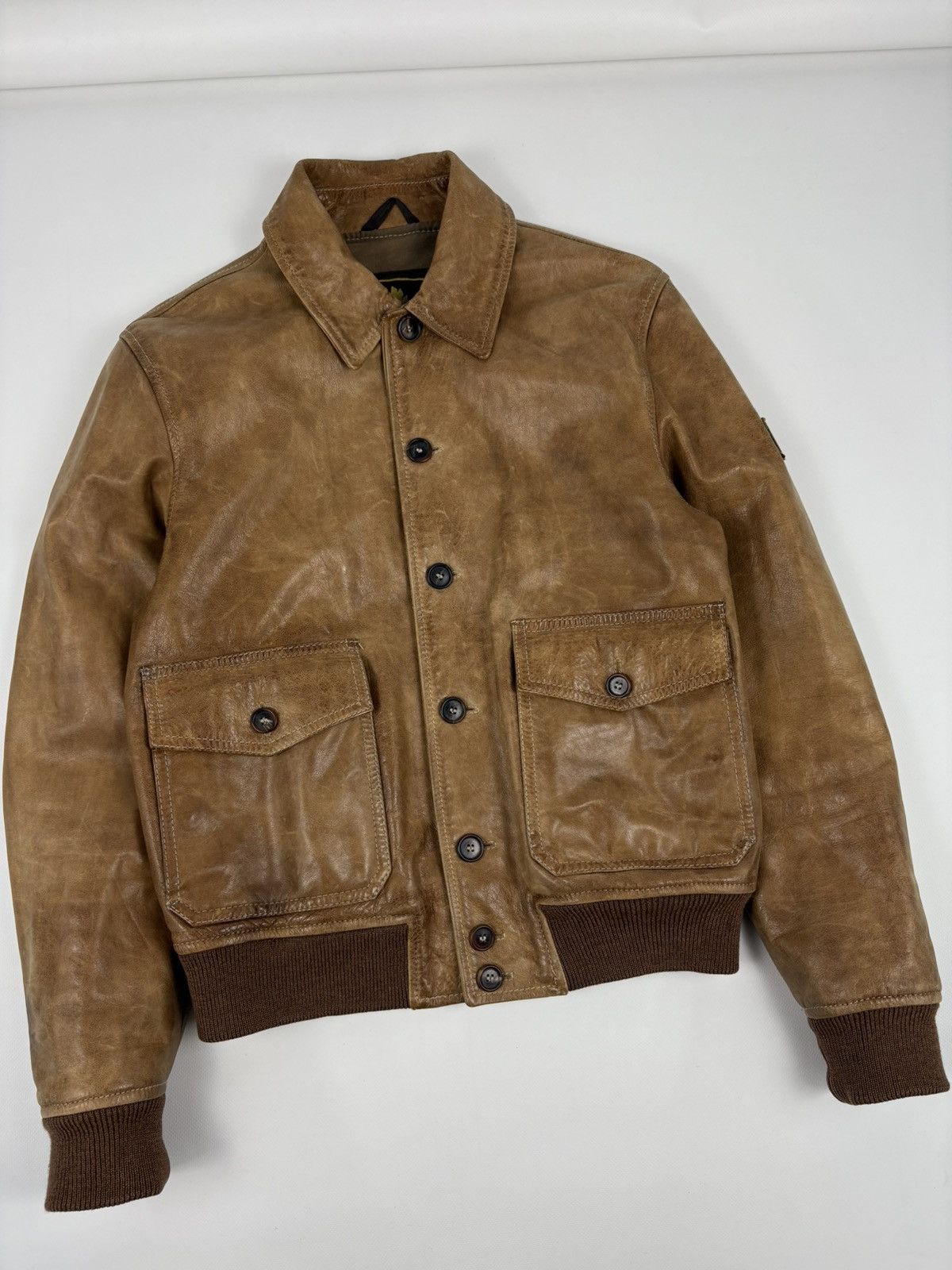 Belstaff Rare "The Aviator" A1 Leather Gold Label Biker Prince Archive Special Edition Bomber Racer Jacket Size US M / EU 48-50 / 2 - 5 Thumbnail